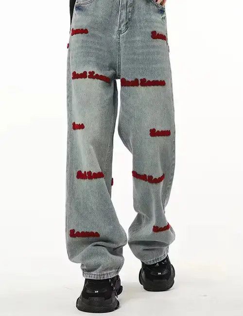Other Streetwear Wide Leg High Waist Embroidery Pants Size US 28 / EU 44 - 1 Thumbnail