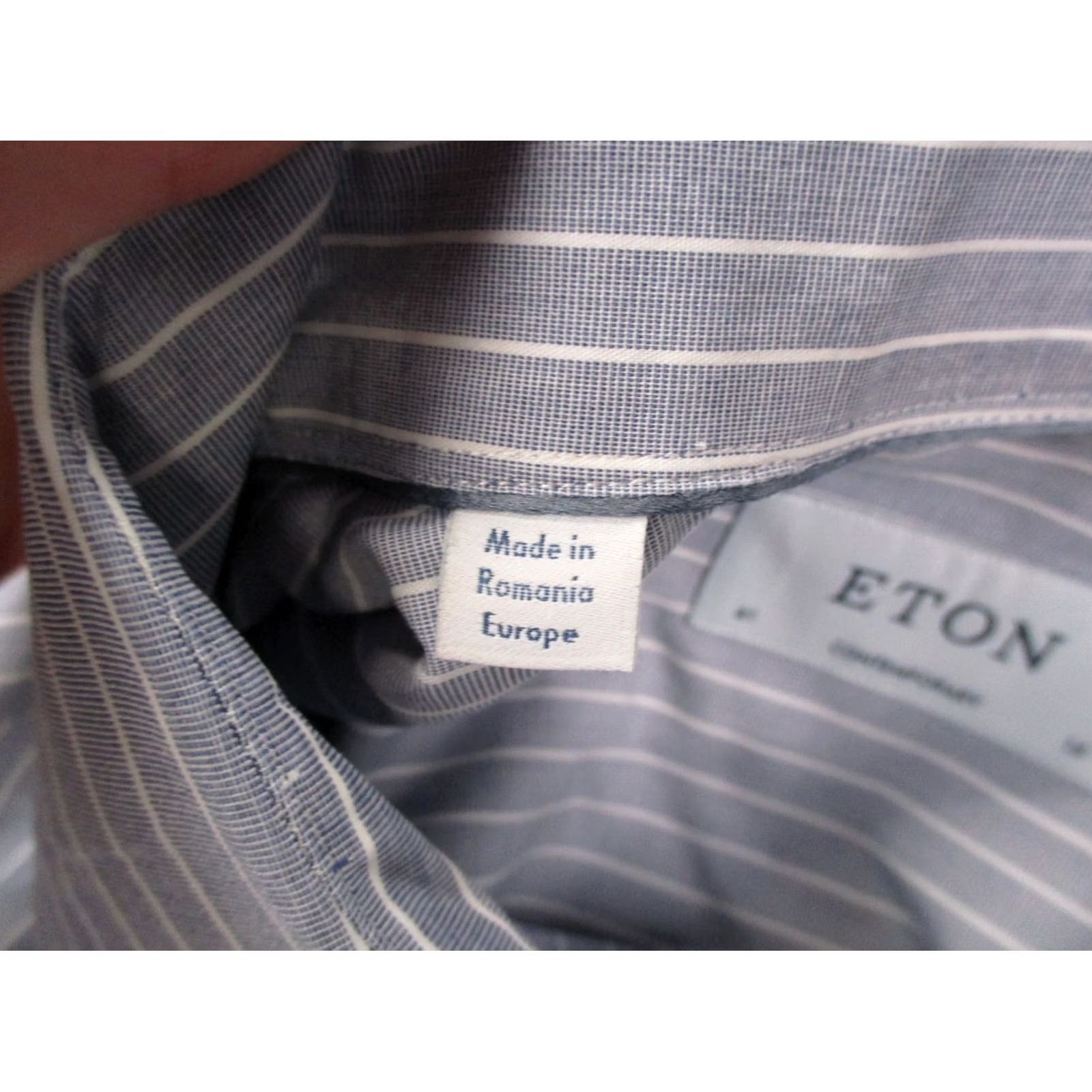 Eton VINTAGE Eton Shirt Mens L 16 41 Blue Striped Contemporary Dress Business Preppy Casual Size US L / EU 52-54 / 3 - 7 Thumbnail