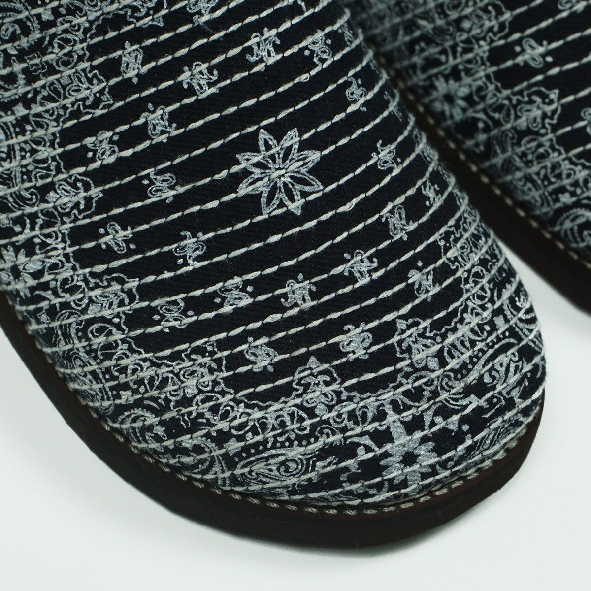 Japanese Brand *NoTariff Bandana Sashiko Stitch Indigo Dyed Mule / Clog Size US 10 / EU 43 - 7 Thumbnail