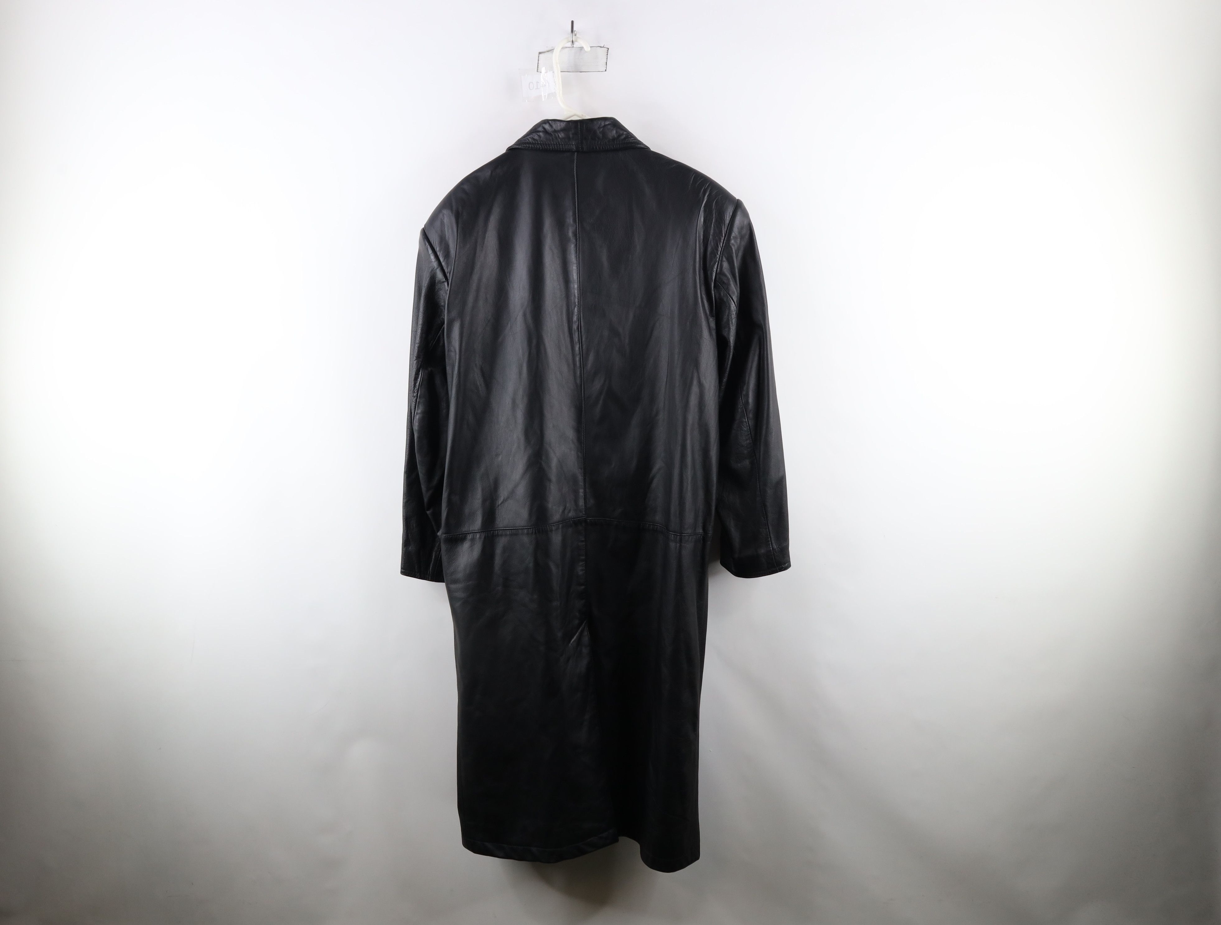 Vintage Vintage 90s Streetwear Gothic Leather Full Length Jacket Size L / US 10 / IT 46 - 14 Thumbnail