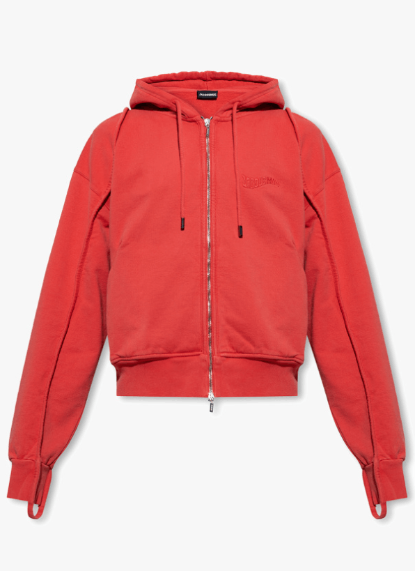 Jacquemus o1mle1025 Le Sweater Camargue Zipped Hoodie in Red Size US M / EU 48-50 / 2 - 1 Preview