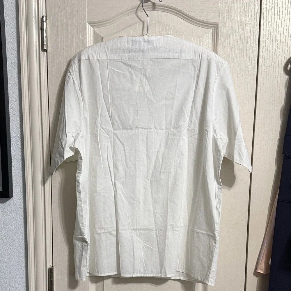 LongJourney LONGJOURNEY White Short Sleeve Button Up Shirt Size US XL / EU 56 / 4 - 3 Thumbnail