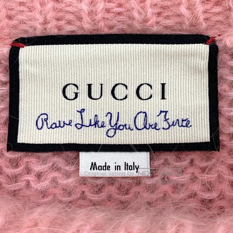Gucci Gucci Pink floral letter embroidery horsehair round-neck l Size S / US 4 / IT 40 - 6 Thumbnail
