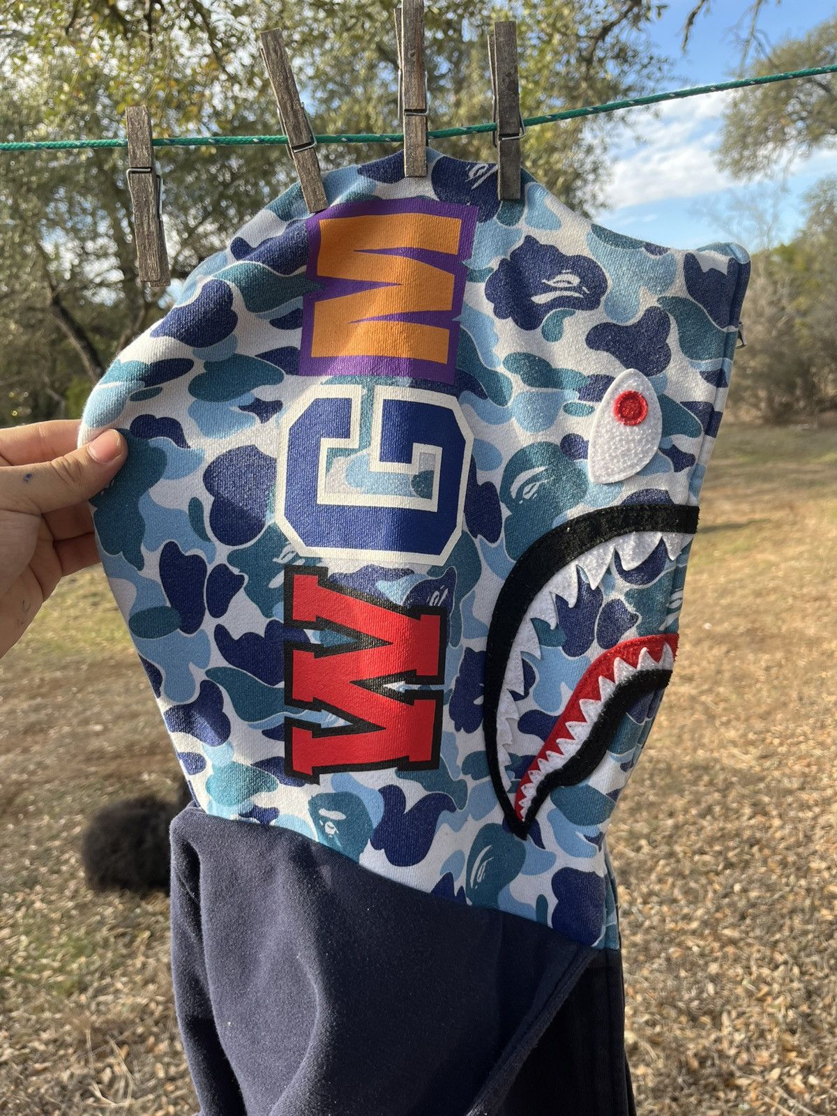 Bape ***FREE GIFT*** Navy/Blue DOUBLE HOOD BAPE JACKET Size US M / EU 48-50 / 2 - 4 Thumbnail