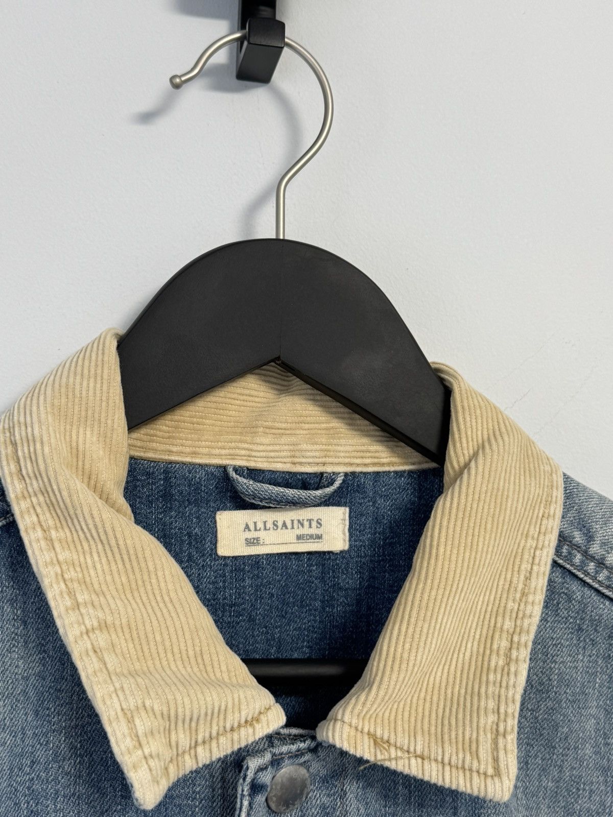 Allsaints AllSAINTS Iren Men's Distressed Denim Jacket Mid Indigo Size US M / EU 48-50 / 2 - 4 Thumbnail