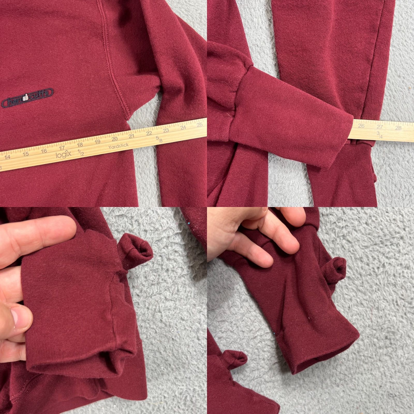 Vintage VINTAGE Handcuffs USA Sweatshirt Crew Neck Burgundy Red Medium Unisex Adults Long Sleeve Fleece Pullover USA Theme Size US M / EU 48-50 / 2 - 8 Thumbnail