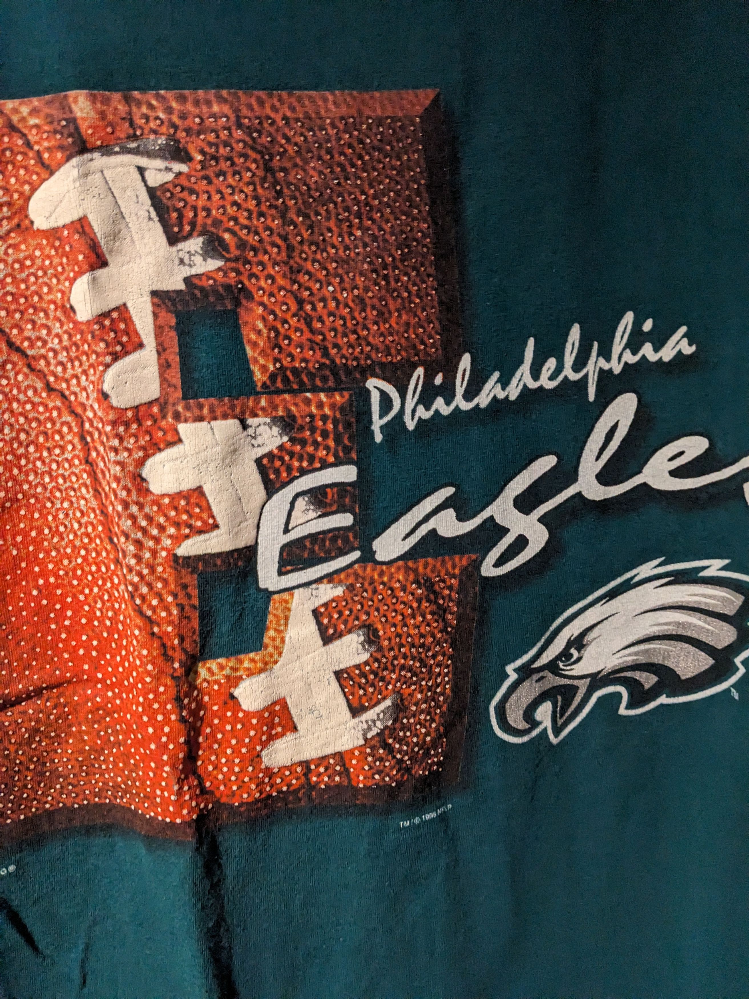 NFL × Vintage Vintage 1996 Philadelphia Eagles NFL Football Sports T-Shirt Size US XXL / EU 58 / 5 - 2 Thumbnail