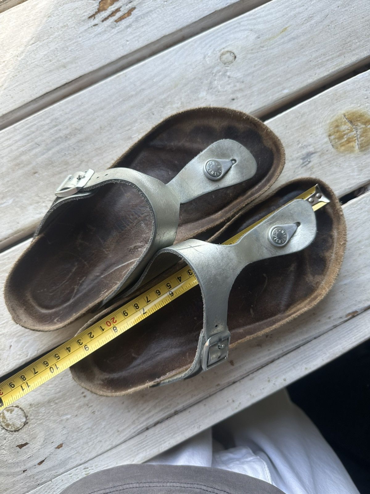 Birkenstock 🚨Vintage Birkenstock 38 silver Luxe Sandals rare slides Size US 8 / IT 38 - 14 Thumbnail