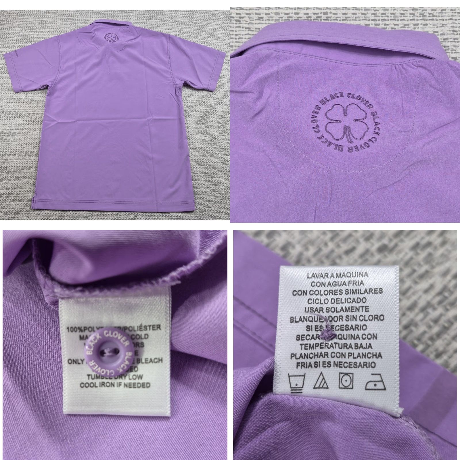 Vintage Black Clover Polo Shirt Mens Small Purple Live Lucky Performance Clover Logo Shirt mens Small Purple Black Clover Polo Shirt Size US S / EU 44-46 / 1 - 8 Thumbnail