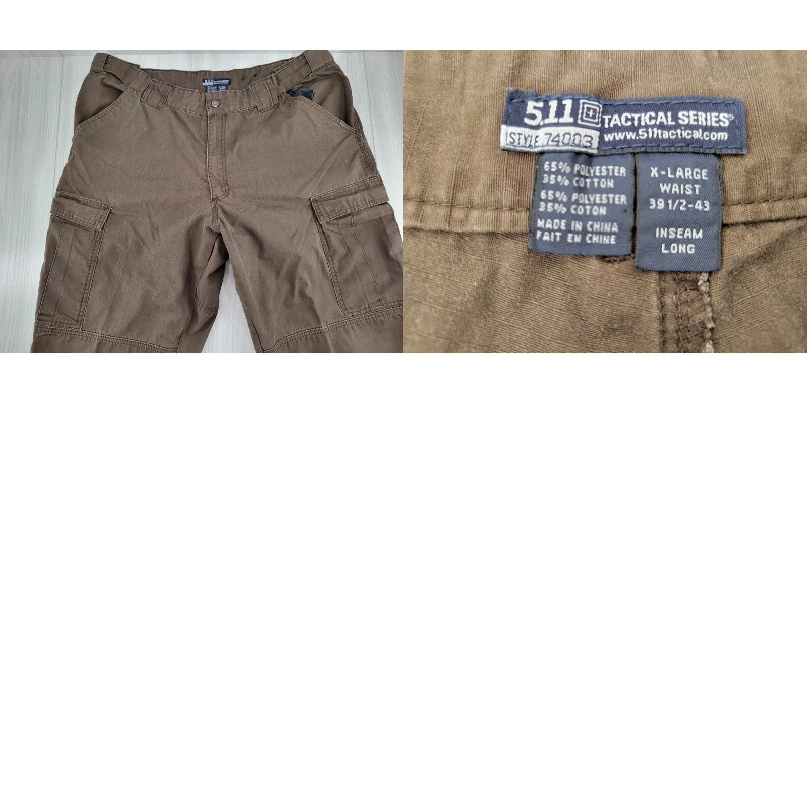 Vintage 5.11 Tactical Men's Ripstop TDU Pants Cargo Brown Large 39.5/43”x34 Inseam Mens Size US 38 / EU 54 - 8 Thumbnail