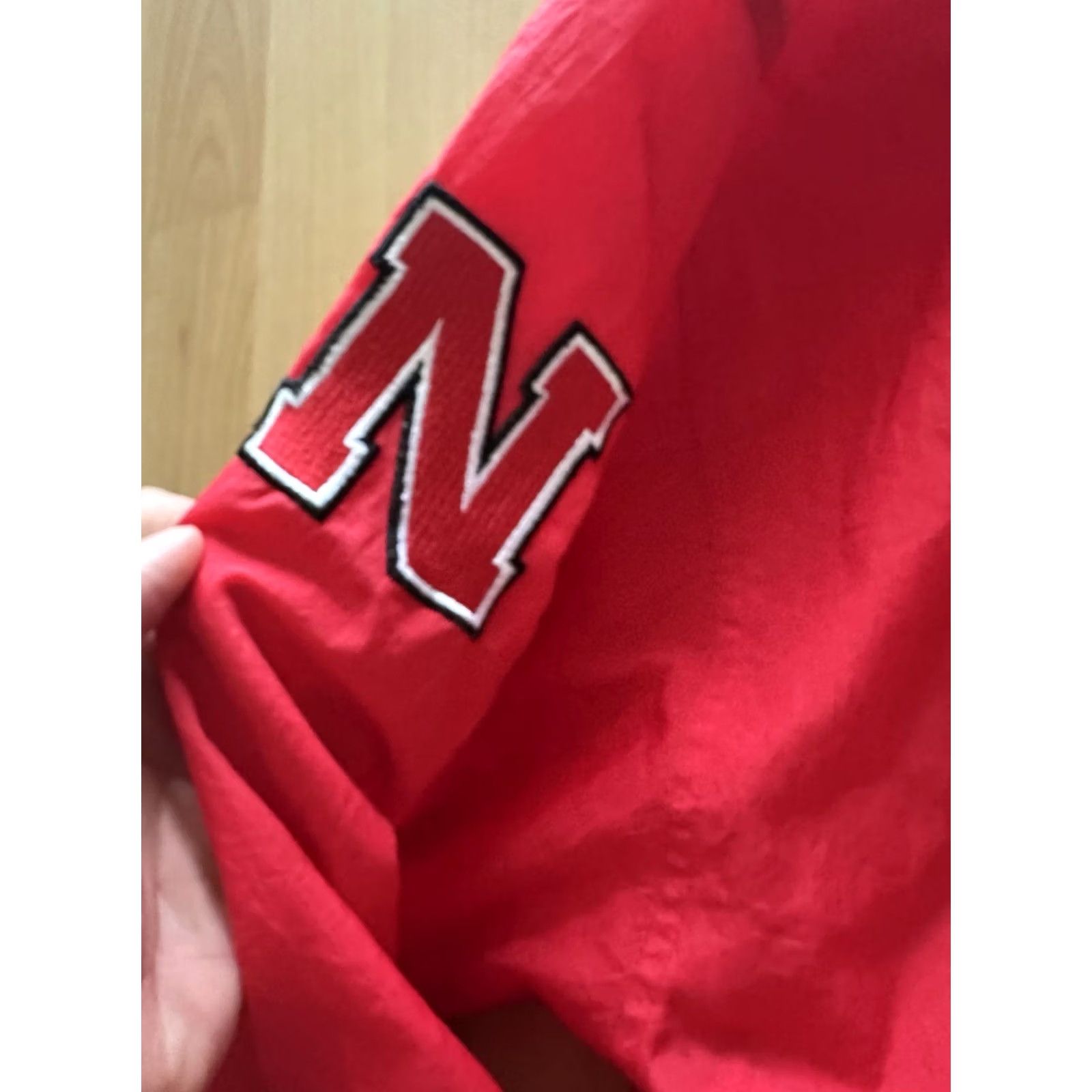 Champion VINTAGE Champion Huskers Windbreaker Jacket Mens XL Red Nylon Softshell Pullover Logo 90s Nebraska NCAA Sports Husker Fans Size US XL / EU 56 / 4 - 6 Thumbnail