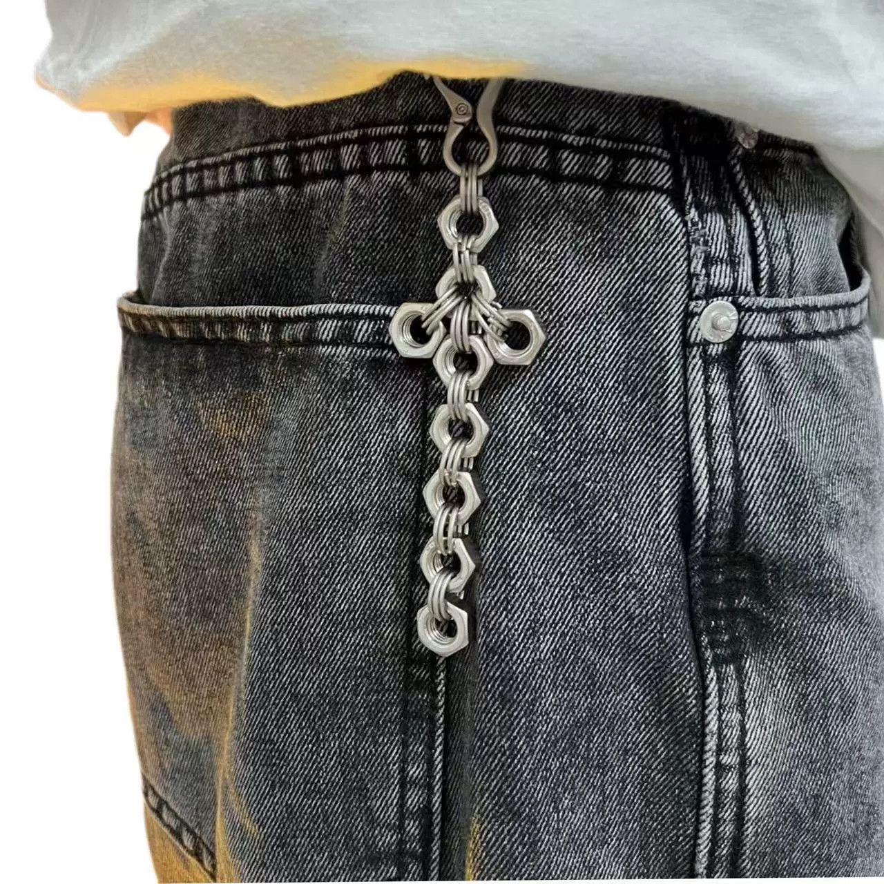 Vintage Retro hip-hop punk style jeans waist chain Size ONE SIZE - 3 Thumbnail