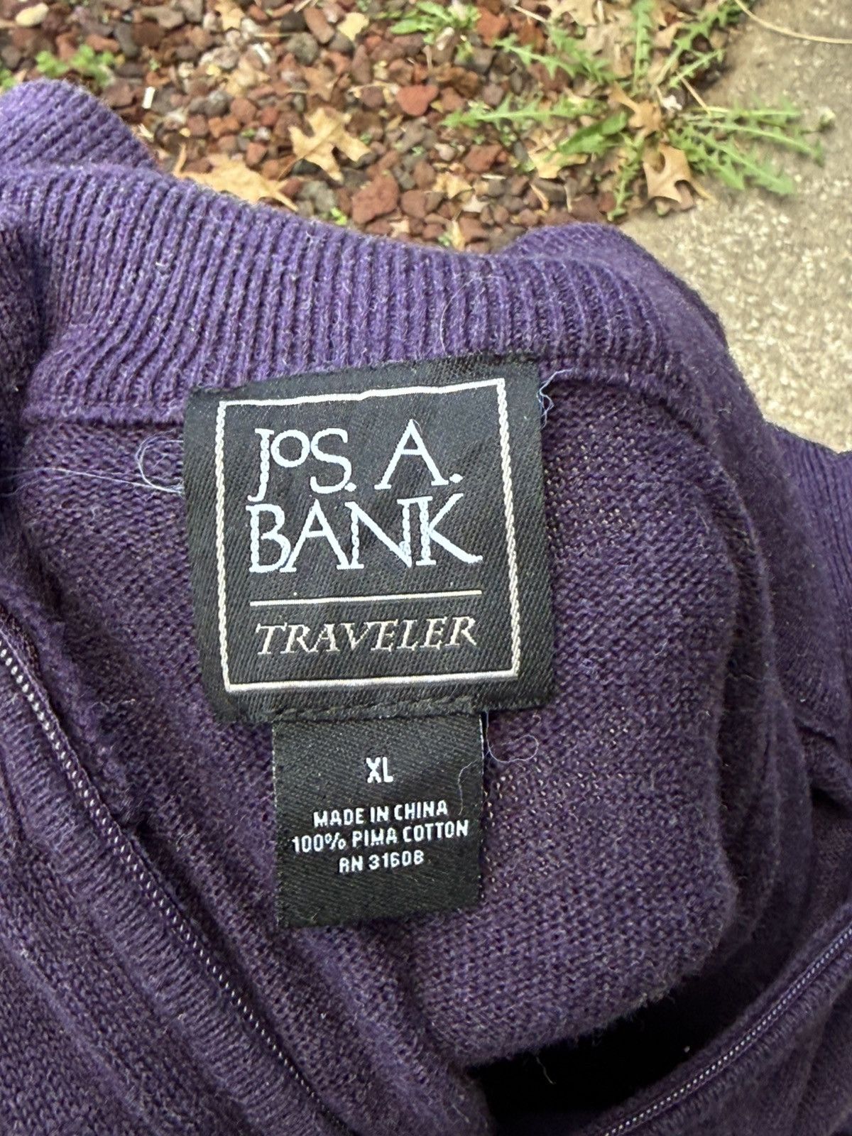 Jos. A. Bank Purple Quarter-Zip Pullover Sweater Premium Cotton Size US XL / EU 56 / 4 - 3 Thumbnail