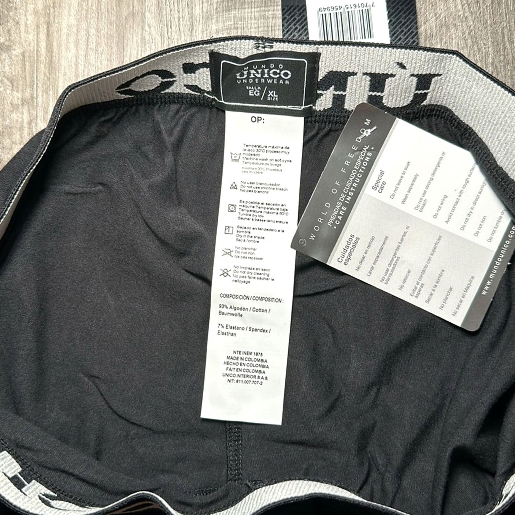 Vintage Unico Boxer Brief - XL Men Underwear Black Regular Size XL NWT UF1185 Size 46R - 3 Thumbnail