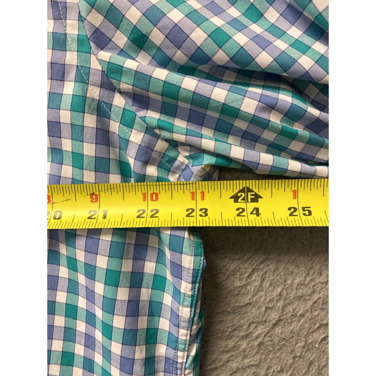 Johnston & Murphy VINTAGE Johnston & Murphy Flex Shirt Men Long Sleeve Casual Check Aqua Blue L/125-25 Size US L / EU 52-54 / 3 - 4 Thumbnail