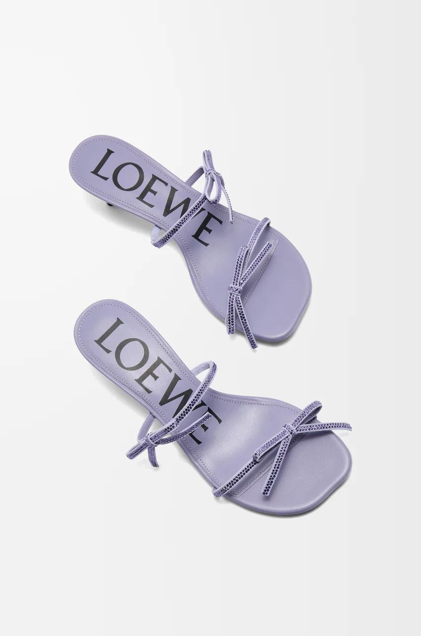 Loewe o1loc1c0525 Peal Sandal In Suede And Rhinestones in Purple Size US 10 / IT 40 - 3 Thumbnail