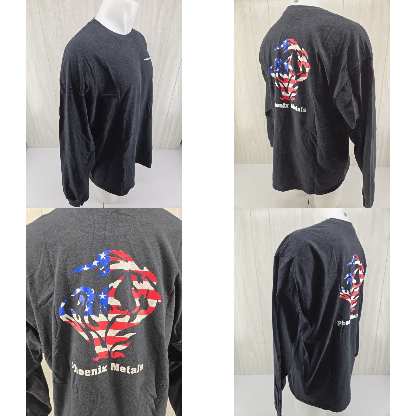 Vintage PHOENIX METALS Black Cotton Long Sleeve T-Shirt 2XL Mens Shirt Crew Neck Logo 100% Cotton Vintage? No Size US XXL / EU 58 / 5 - 8 Thumbnail