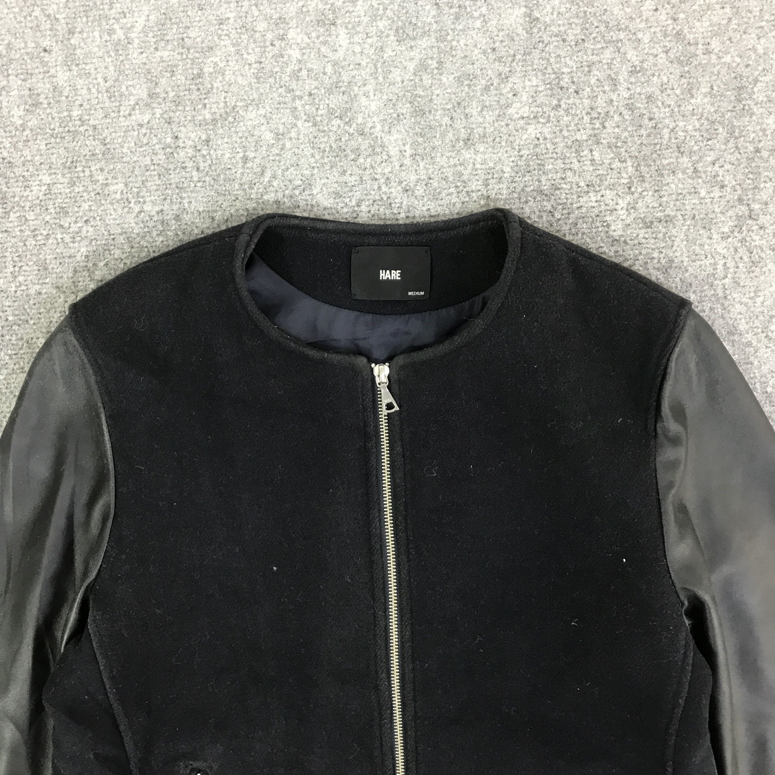 HARE HARE LEATHER SLEEVE JACKET K121B7 Size US M / EU 48-50 / 2 - 2 Thumbnail