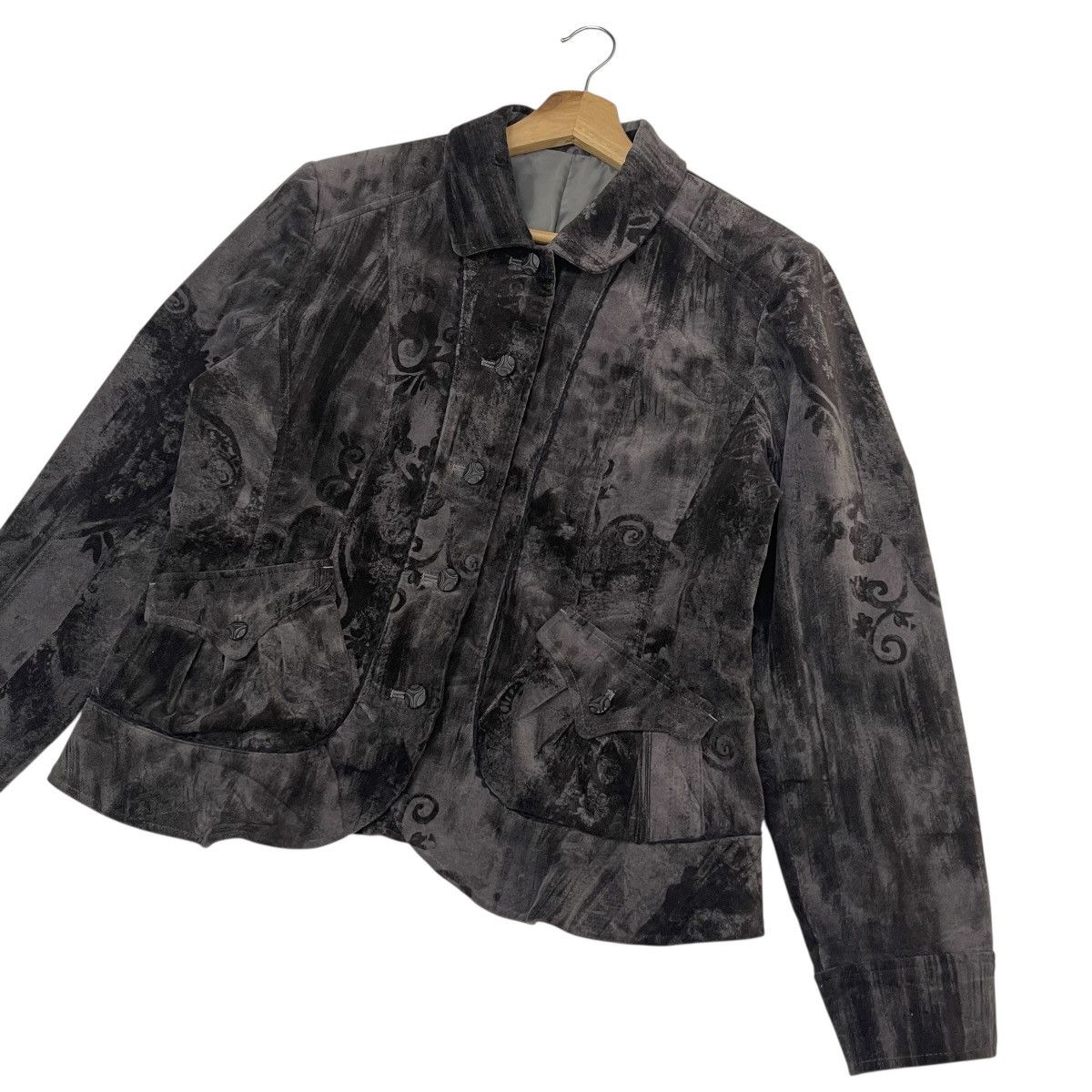 Art Comes First Vintage Floral Motive Wool Crop Jacket Size M / US 6-8 / IT 42-44 - 6 Thumbnail