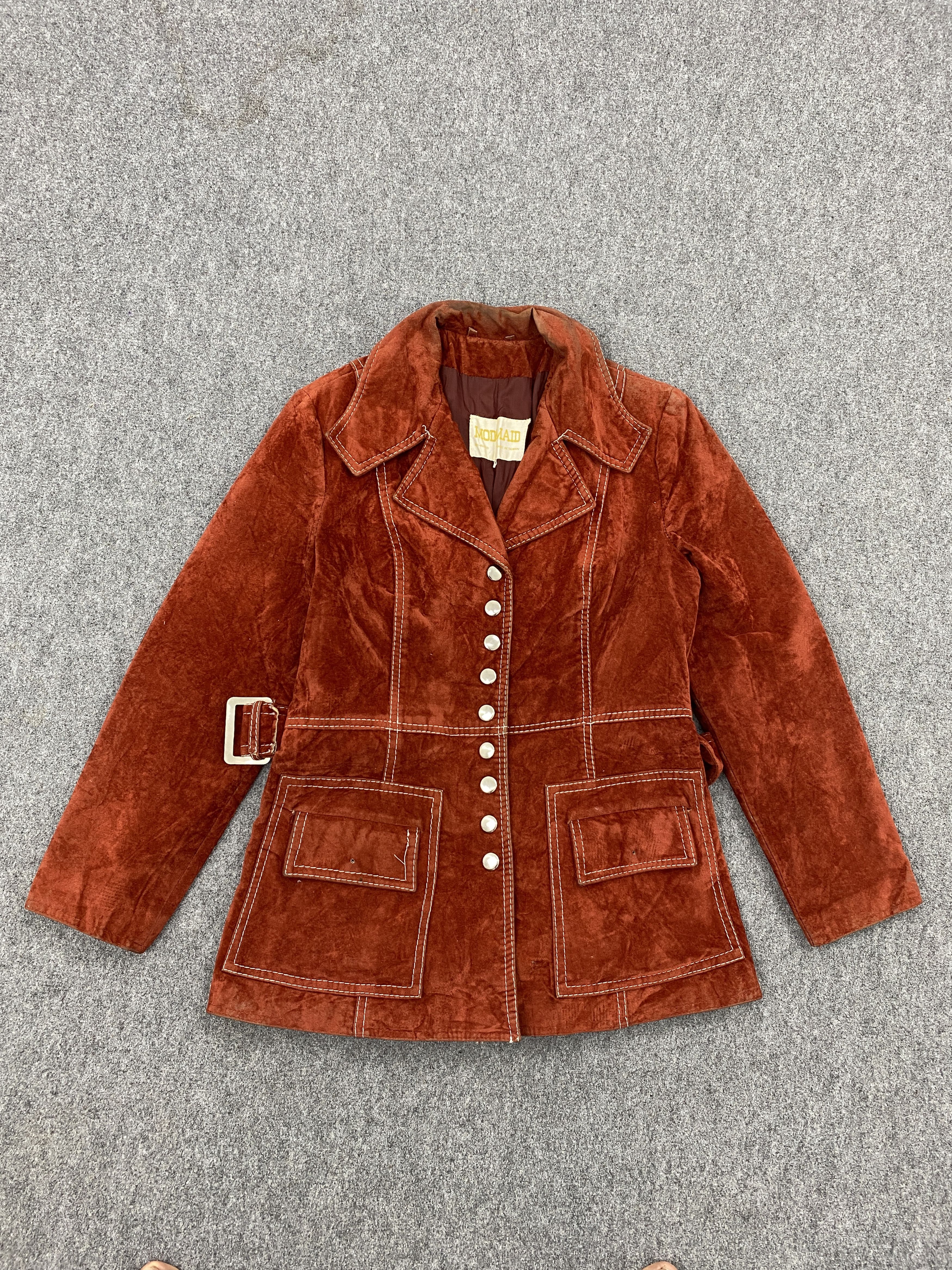 Vintage Vintage Suede Boho Hippie Festival Women Coat MJ0084Z Size XL / US 12-14 / IT 48-50 - 1 Thumbnail