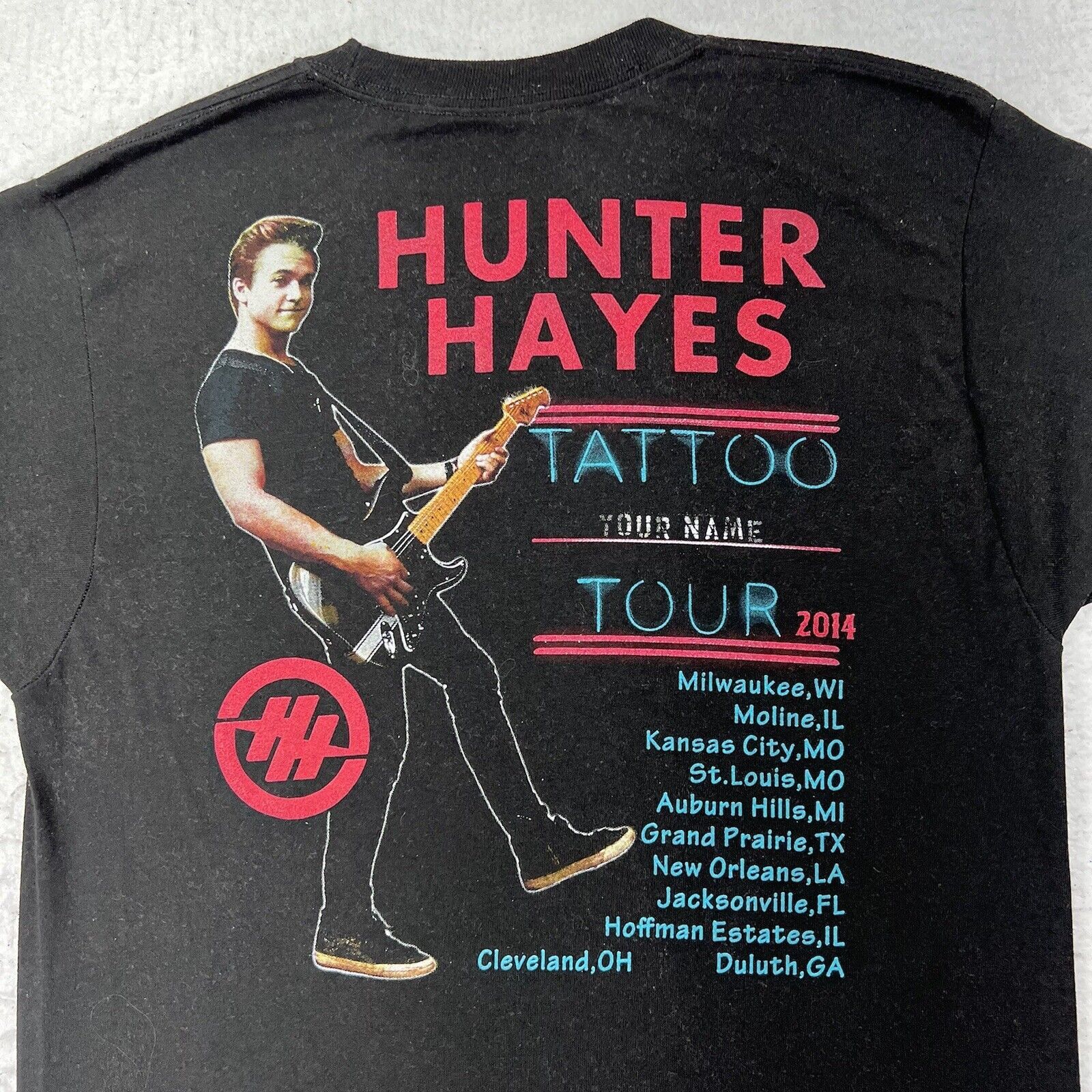Hanes Hunter Hayes Medium Tattoo Your Name 2014 Graphic T Shirt Size US M / EU 48-50 / 2 - 11 Thumbnail