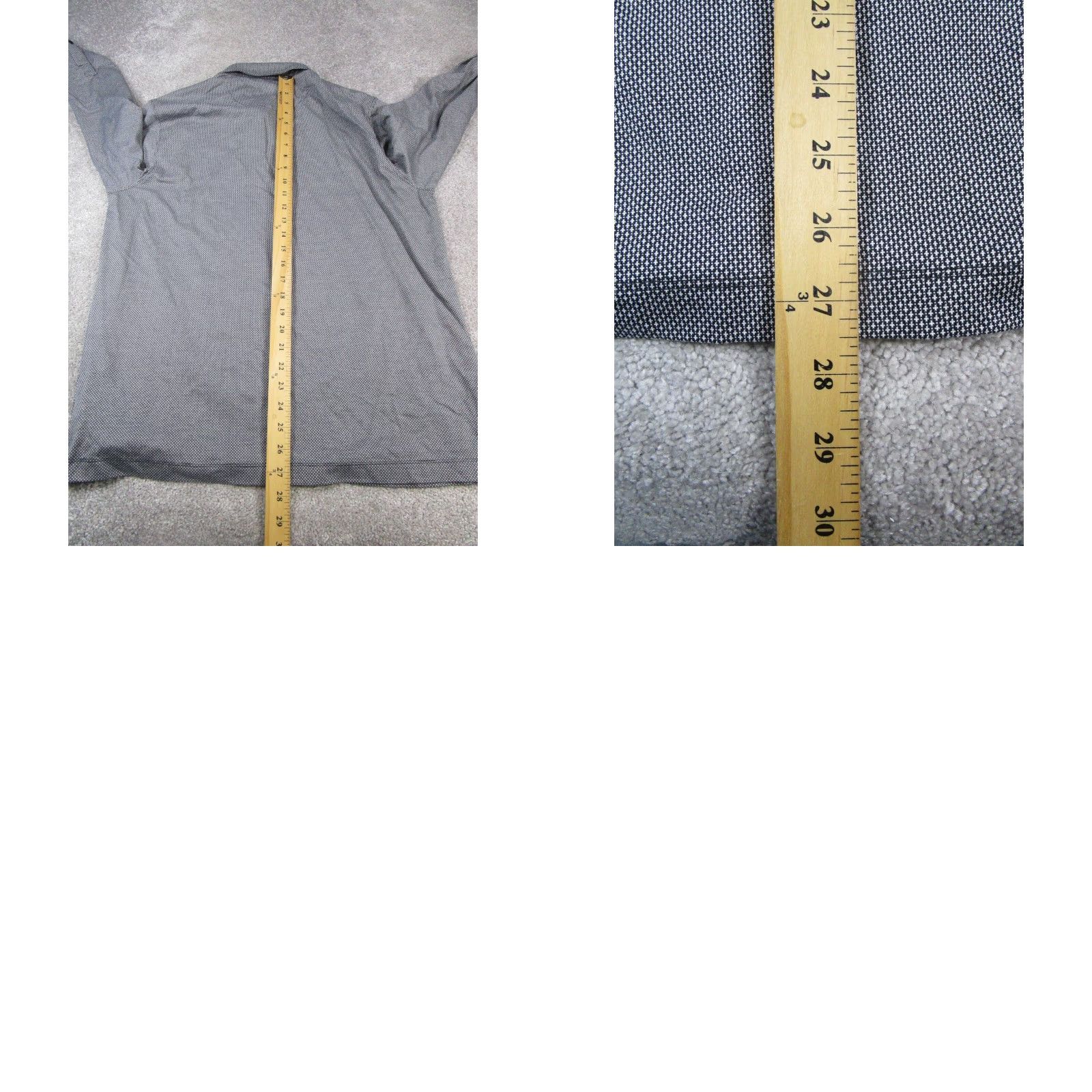 UNTUCKit UNTUCKit Polo Shirt Mens Large Gray Cotton Golf Herringbone Long Sleeve Button-Front Collared Golfwear Mens L Gray UNTUCKit Polo Size US L / EU 52-54 / 3 - 8 Thumbnail