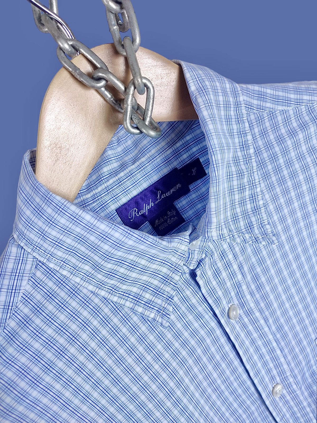 Ralph Lauren Purple Label Check Cotton Long Sleeve Shirt