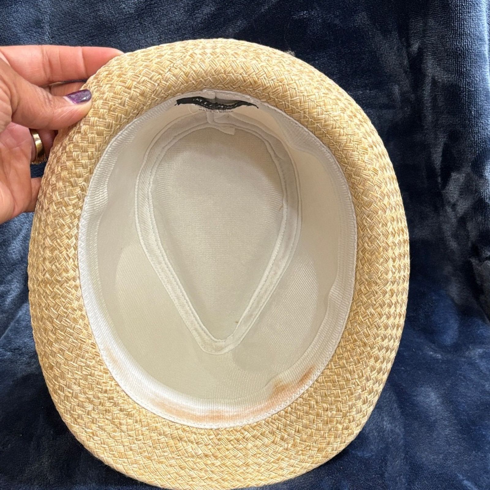 Other Milani Straw Fedora Hat Tan Black Band Sz S/M Classic Summer Size ONE SIZE - 3 Thumbnail