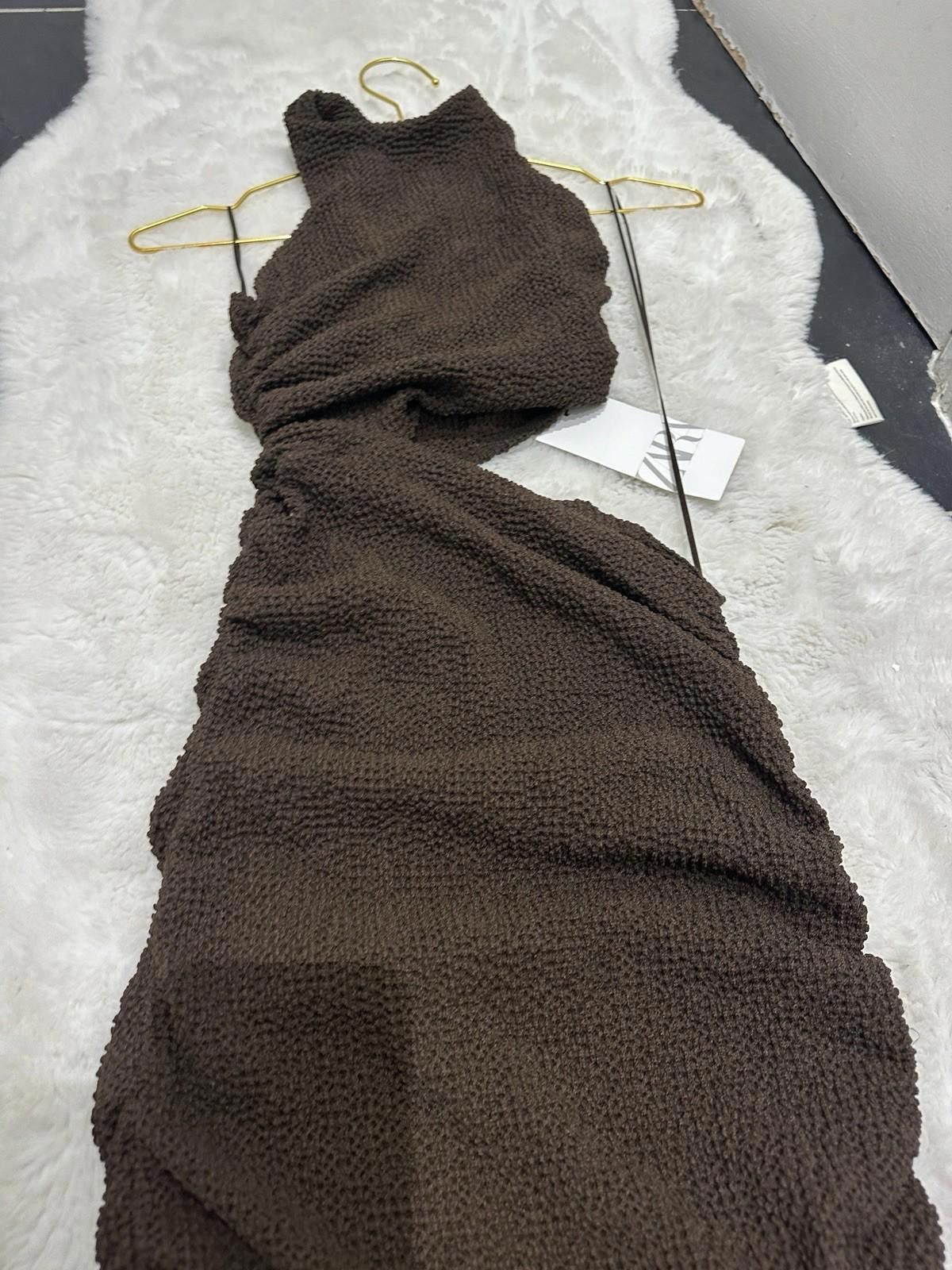 Zara ZARA brown dress with 2 side open BNWT Size S / US 4 / IT 40 - 2 Thumbnail