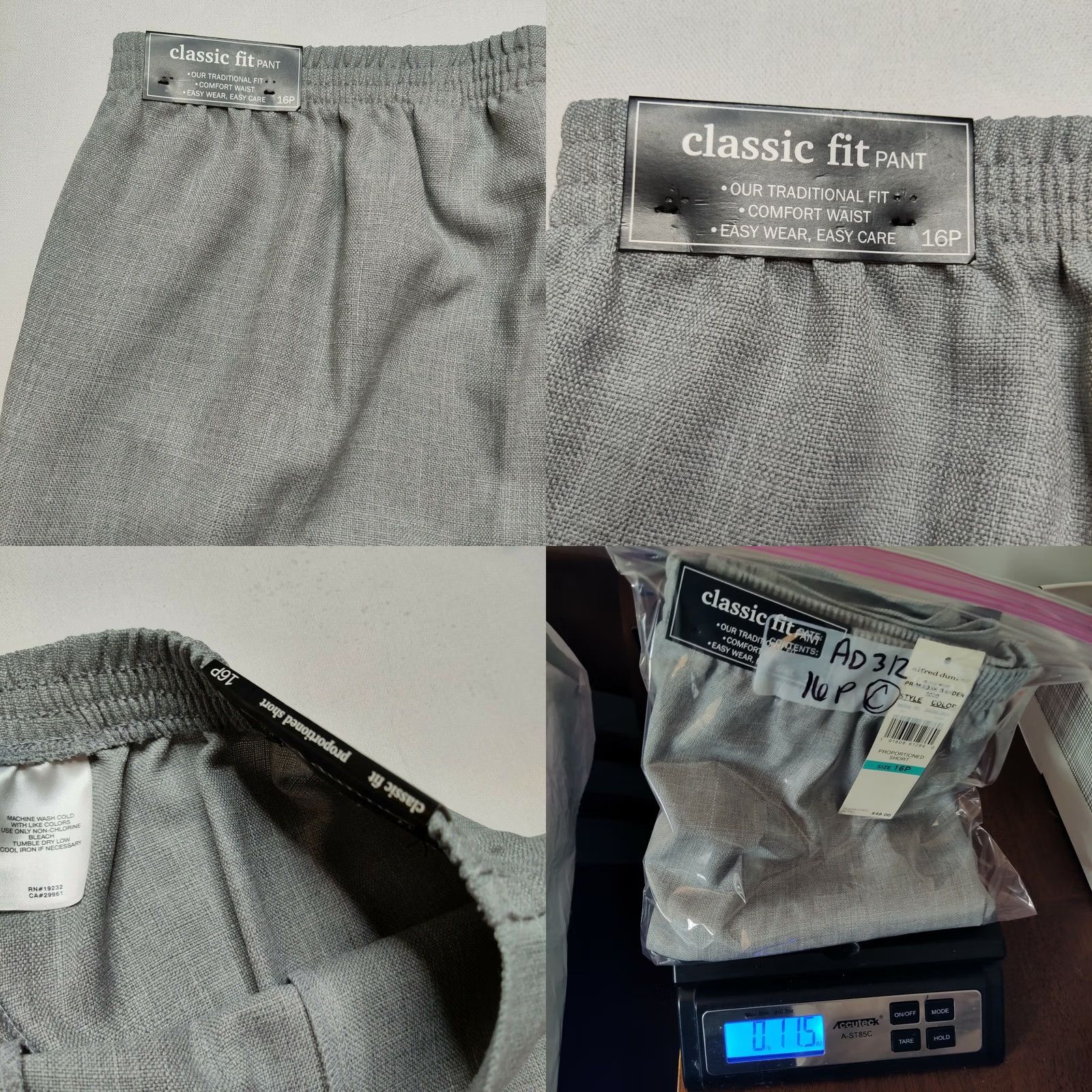 Vintage Alfred Dunner Primrose Garden Women's Petite 16P Pull On Silver Pants NEW Size 38" / US 16 / IT 52 - 8 Thumbnail