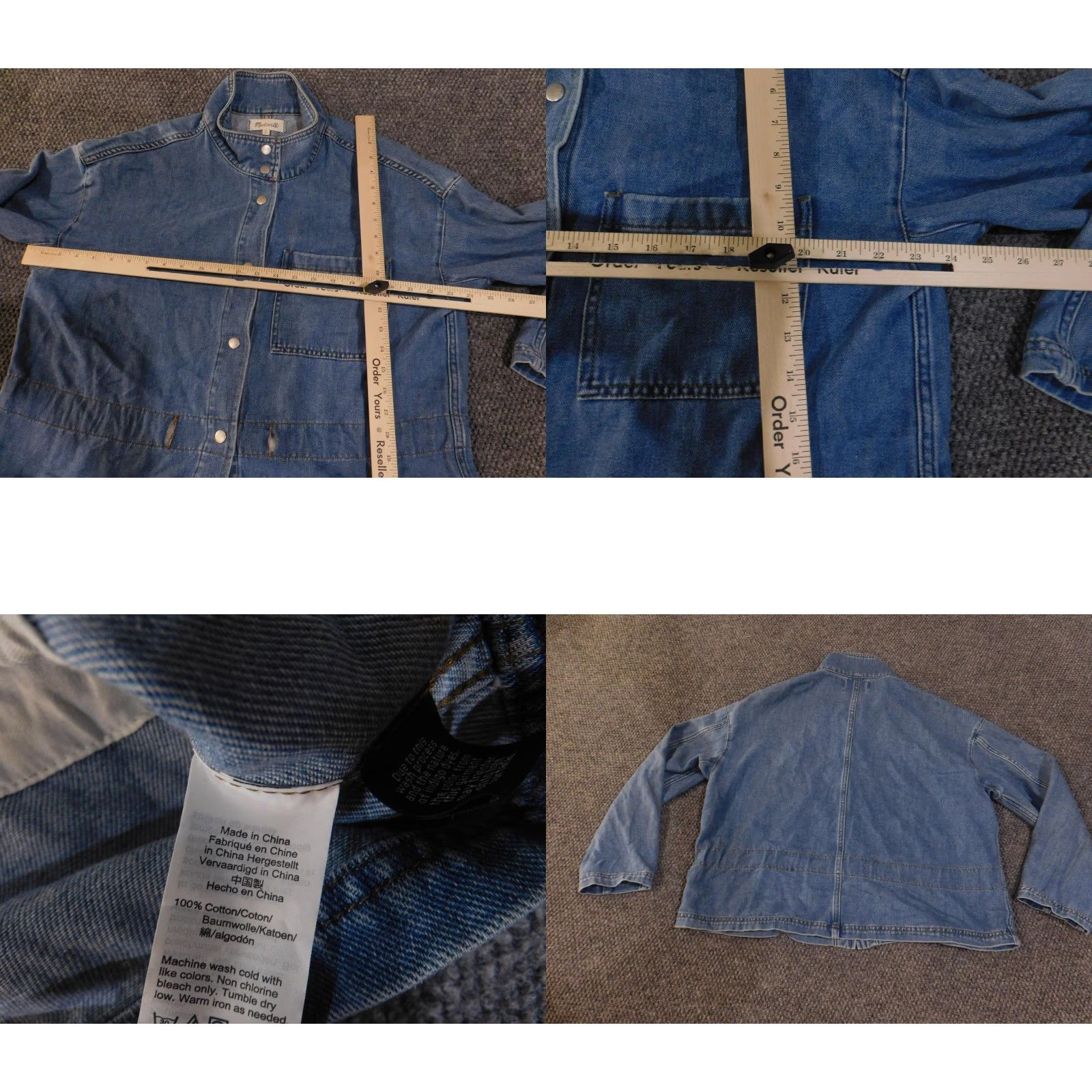 Madewell Madewell Jacket Womens Medium Blue Denim Chore Coat Utility Workwear Belted Size M / US 6-8 / IT 42-44 - 8 Thumbnail