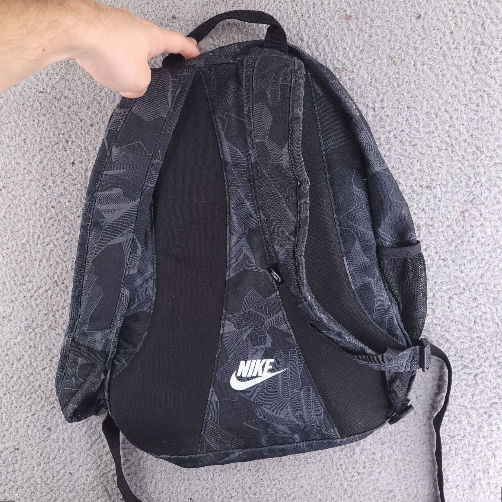 Nike Nike Backpack Black Medium Size Bag Bookbag Big Logo Spellout Strap Nylon Polyester Men Size ONE SIZE - 6 Thumbnail