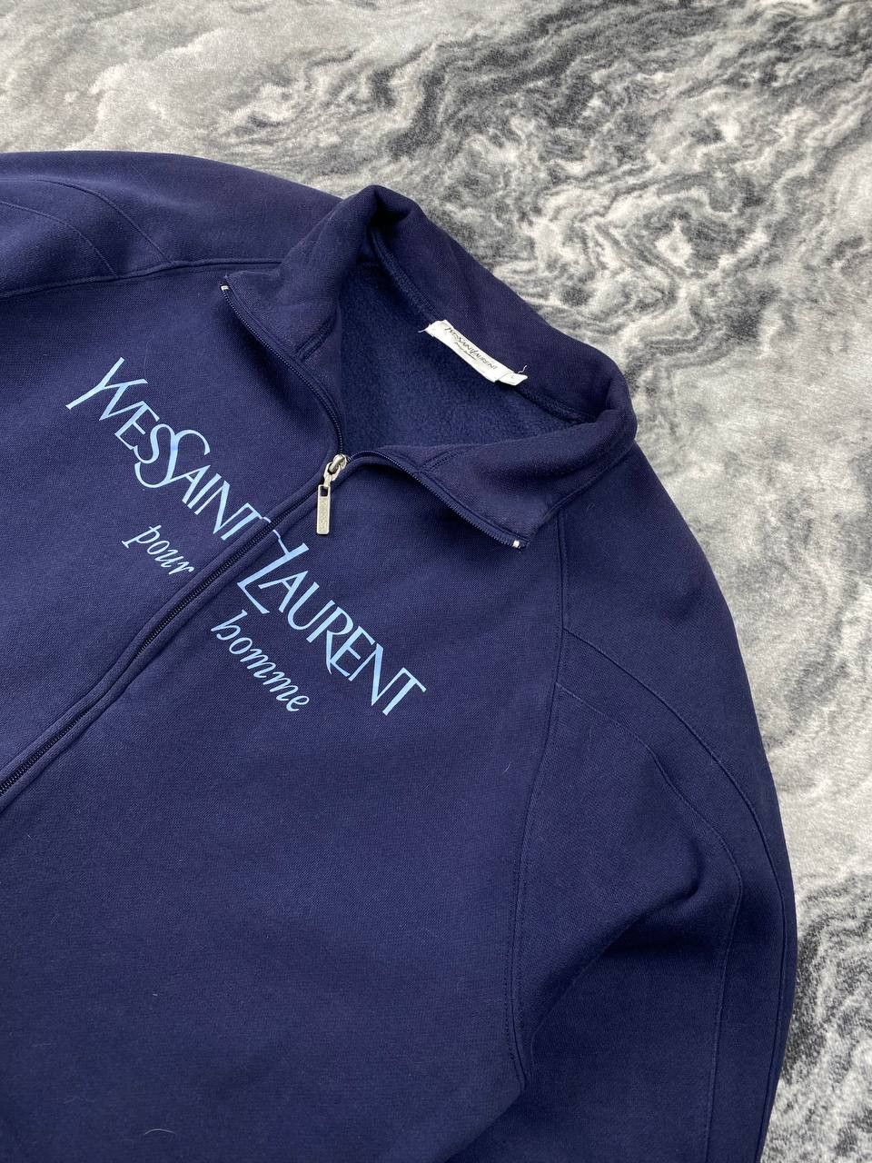 Yves Saint Laurent Yves Saint Laurent Sweatshirt Zip Up Jacket YSL 90s Big Logo Size US XL / EU 56 / 4 - 2 Thumbnail