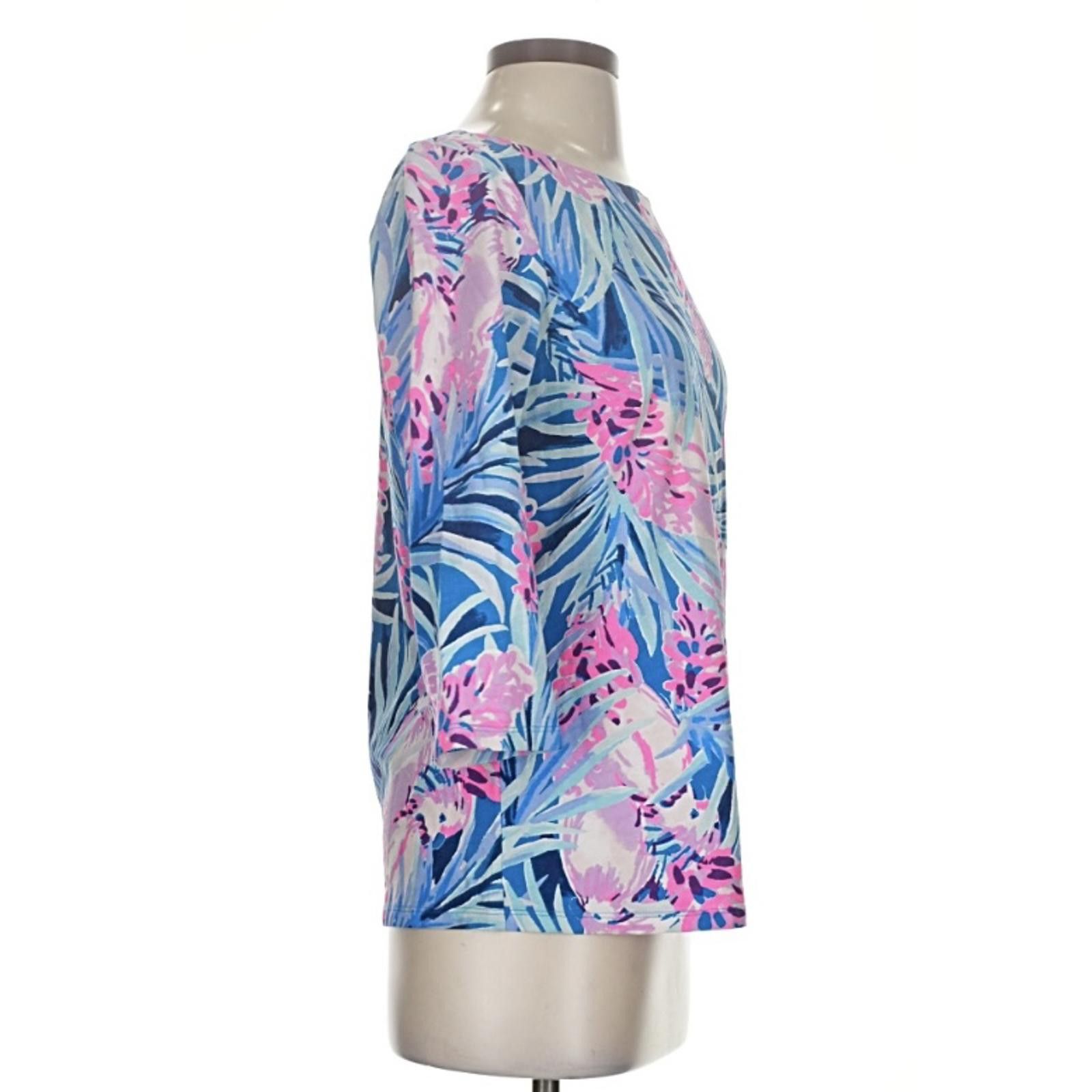 Other Lilly Pulitzer Waverly Top Mr. Peacock Tropical Print Sz S Size S / US 4 / IT 40 - 3 Thumbnail