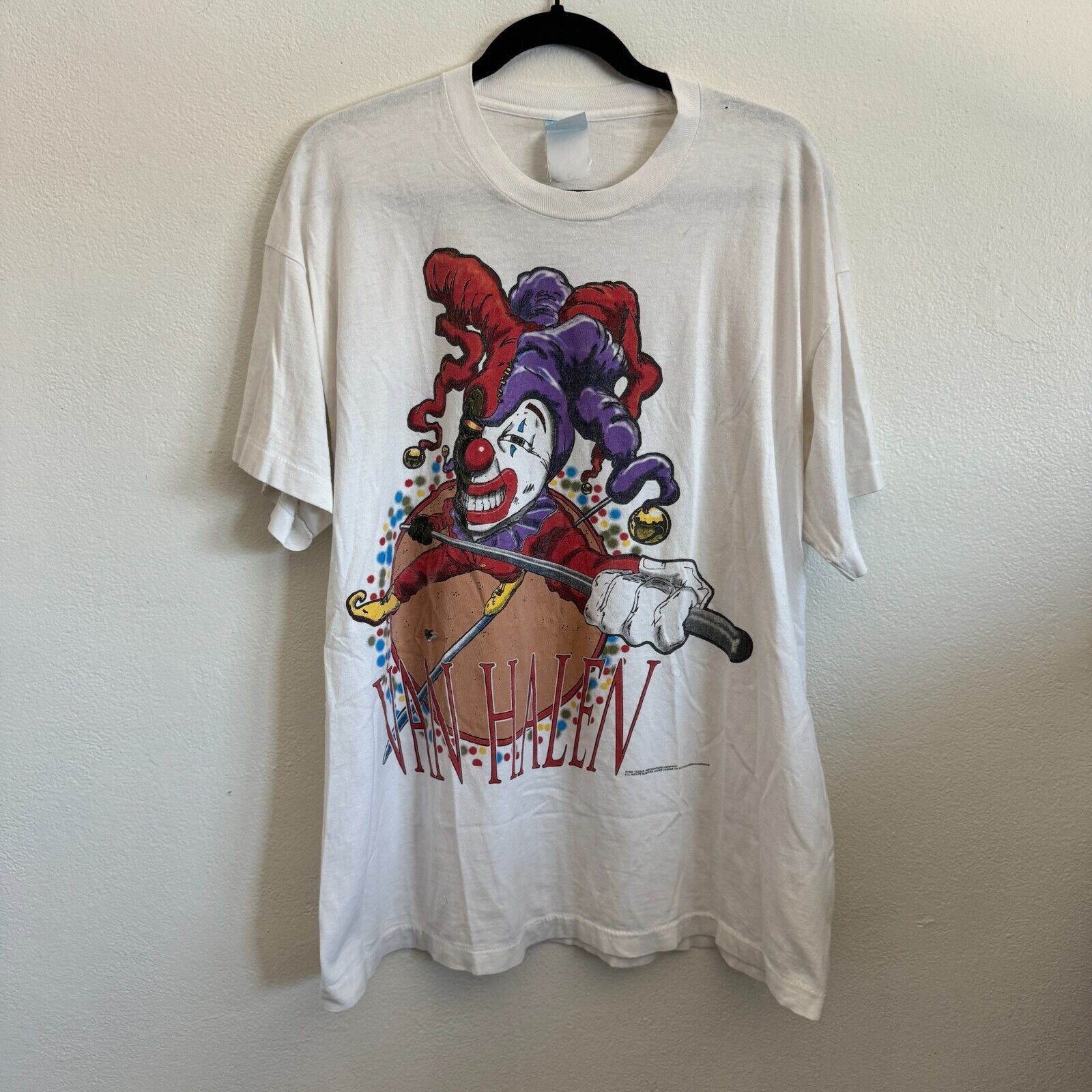 Fruit Of The Loom Vintage 90s 1995 Van Halen Band Jester Clown 