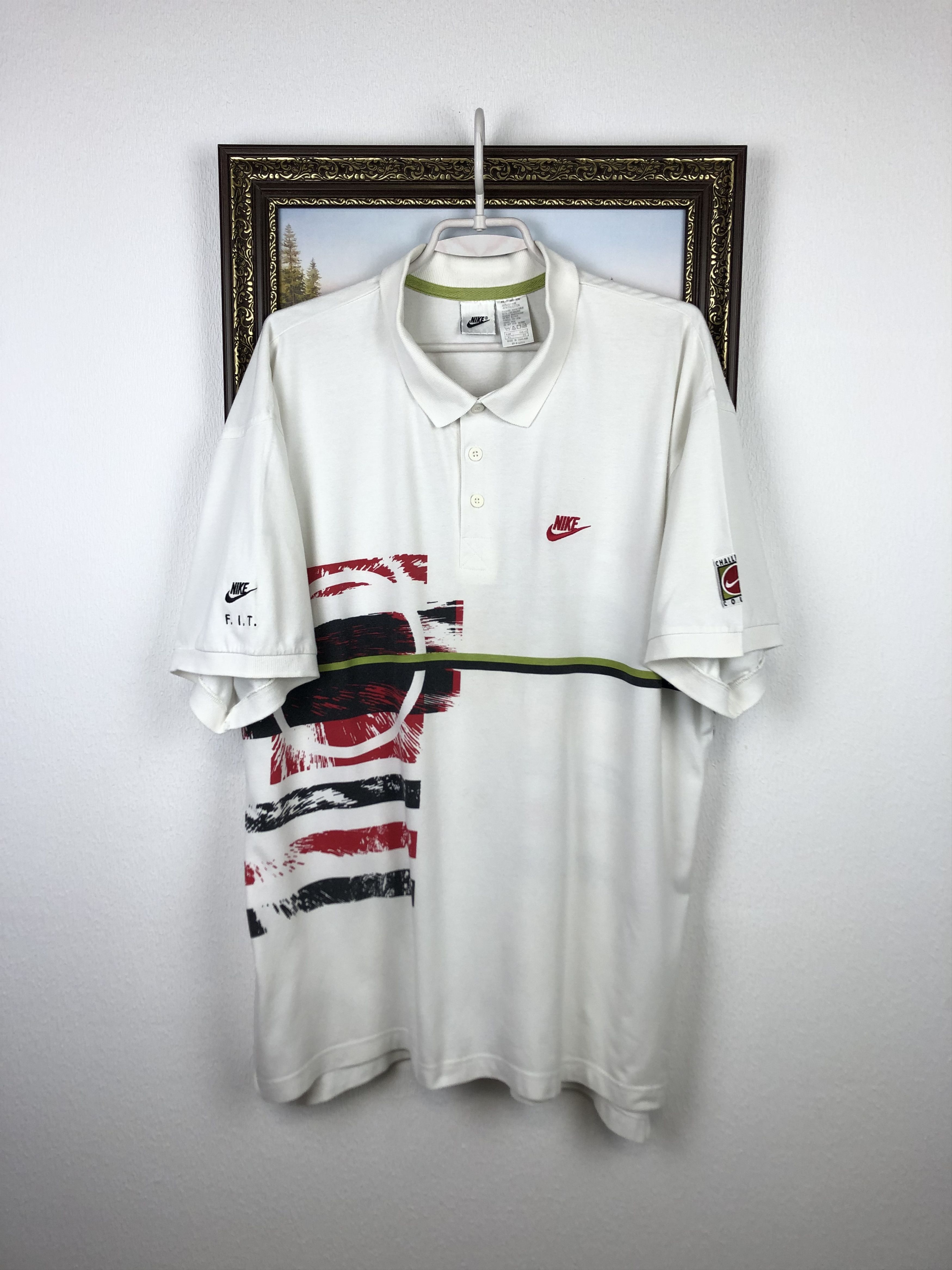 Vintage 90's Nike Challenge Andre Agassi Polo Tennis Shirt - Main Image