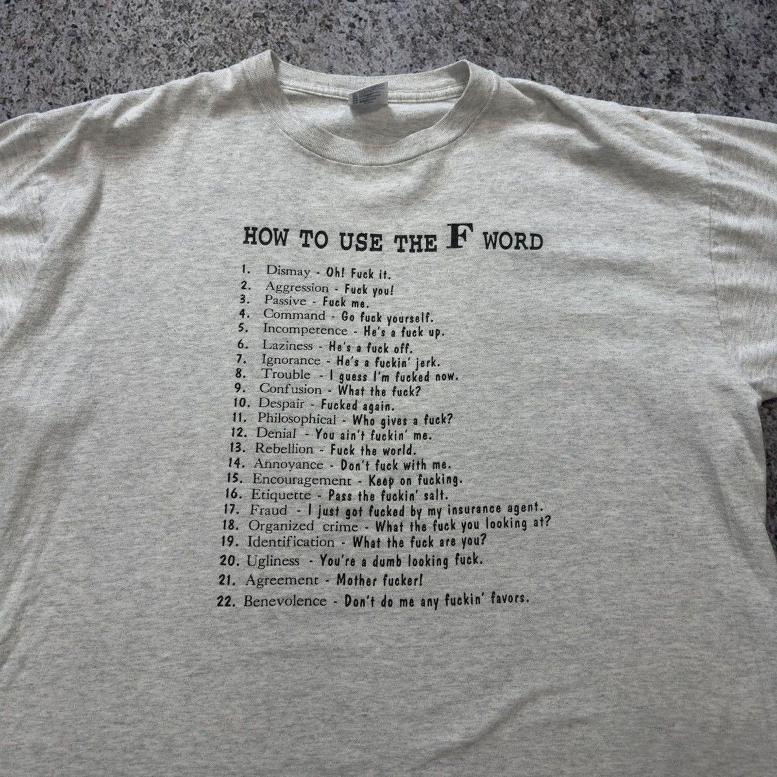 Vintage Faded Thrashed How To Use The F Word Tee ERD Grunge Chrome Size US XL / EU 56 / 4 - 4 Thumbnail