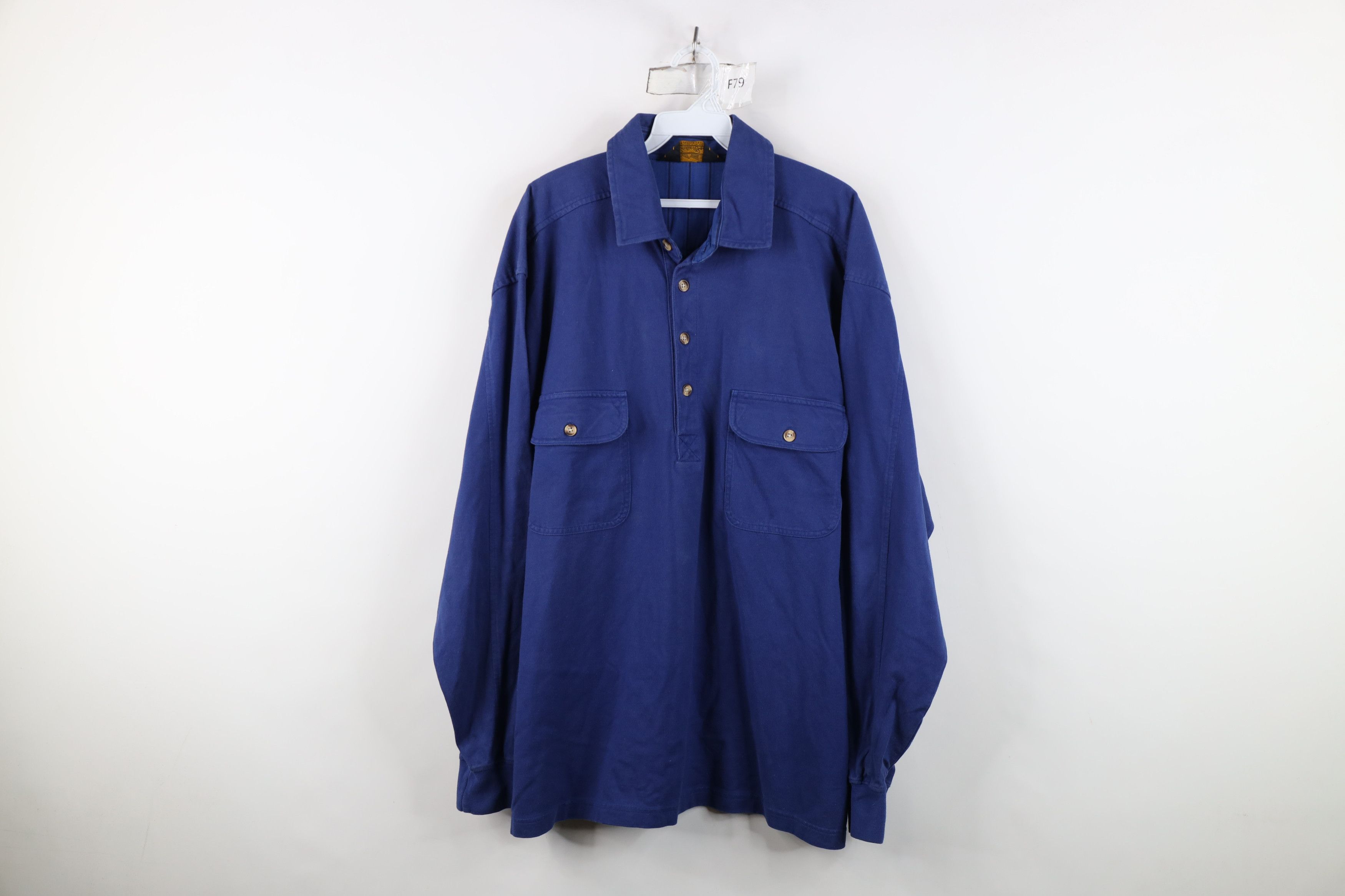 Eddie Bauer Vintage 90s Eddie Bauer Heavyweight Long Sleeve Polo Shirt Size US XL / EU 56 / 4 - 1 Thumbnail
