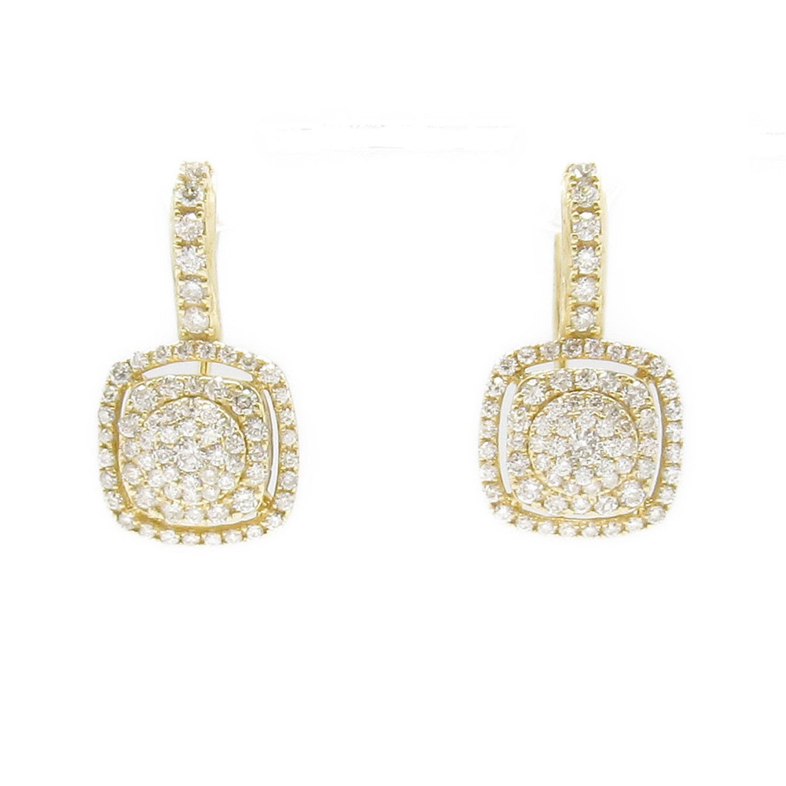 Luxuness Jewelry Diamond Au750 Earrings Leather Earrings in White, Women's