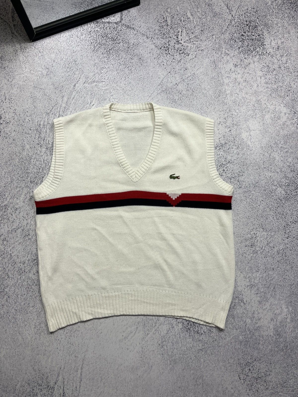 Lacoste Vintage 90’s Lacoste Vest Sweater Made in France Acrylic Size US M / EU 48-50 / 2 - 1 Thumbnail