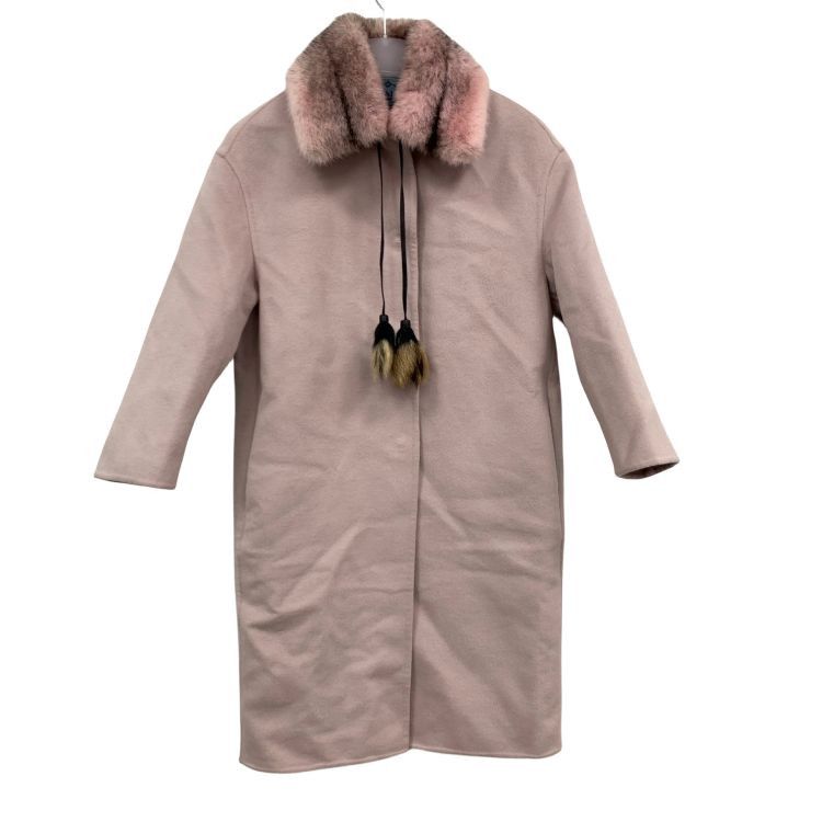Prada Prada Pink Fur Collar Coat Size 36 Size XS / US 0-2 / IT 36-38 - 1 Thumbnail