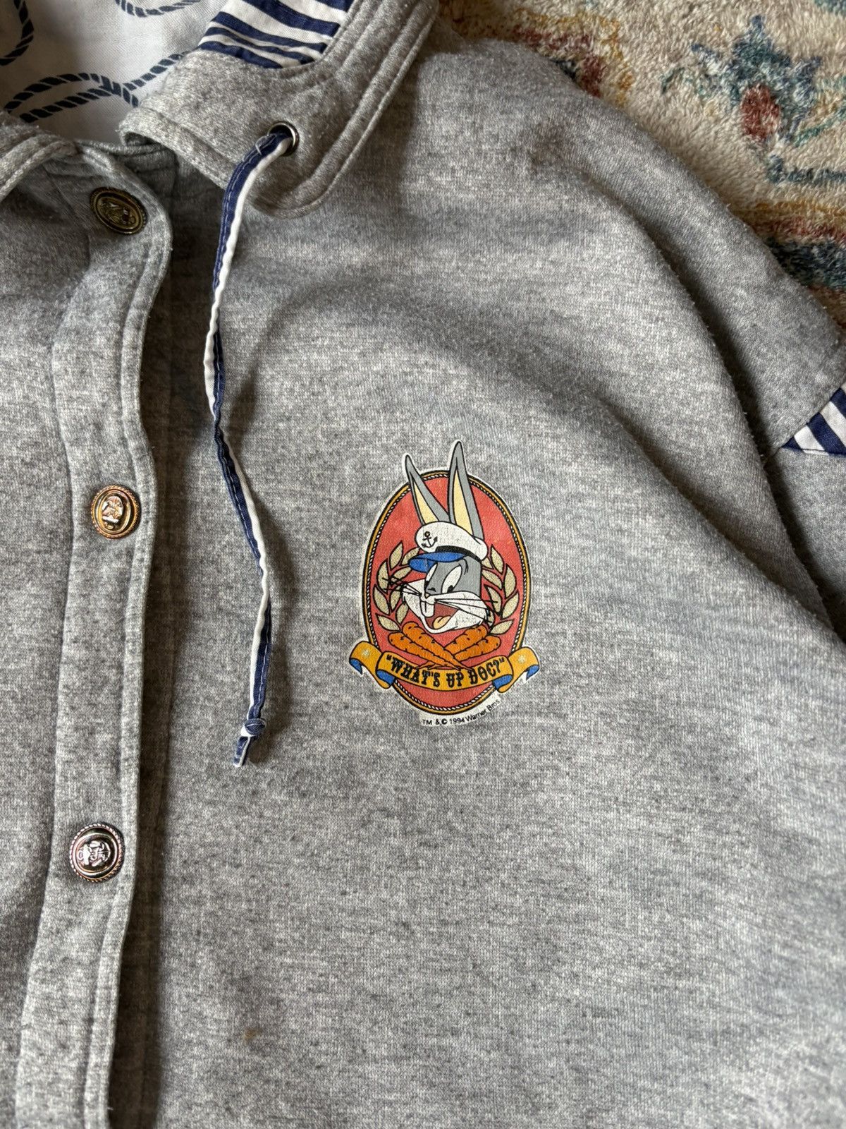 Vintage Vintage Looney Tunes Sailor Reversible Button-up Sweatshirt Size US L / EU 52-54 / 3 - 4 Thumbnail