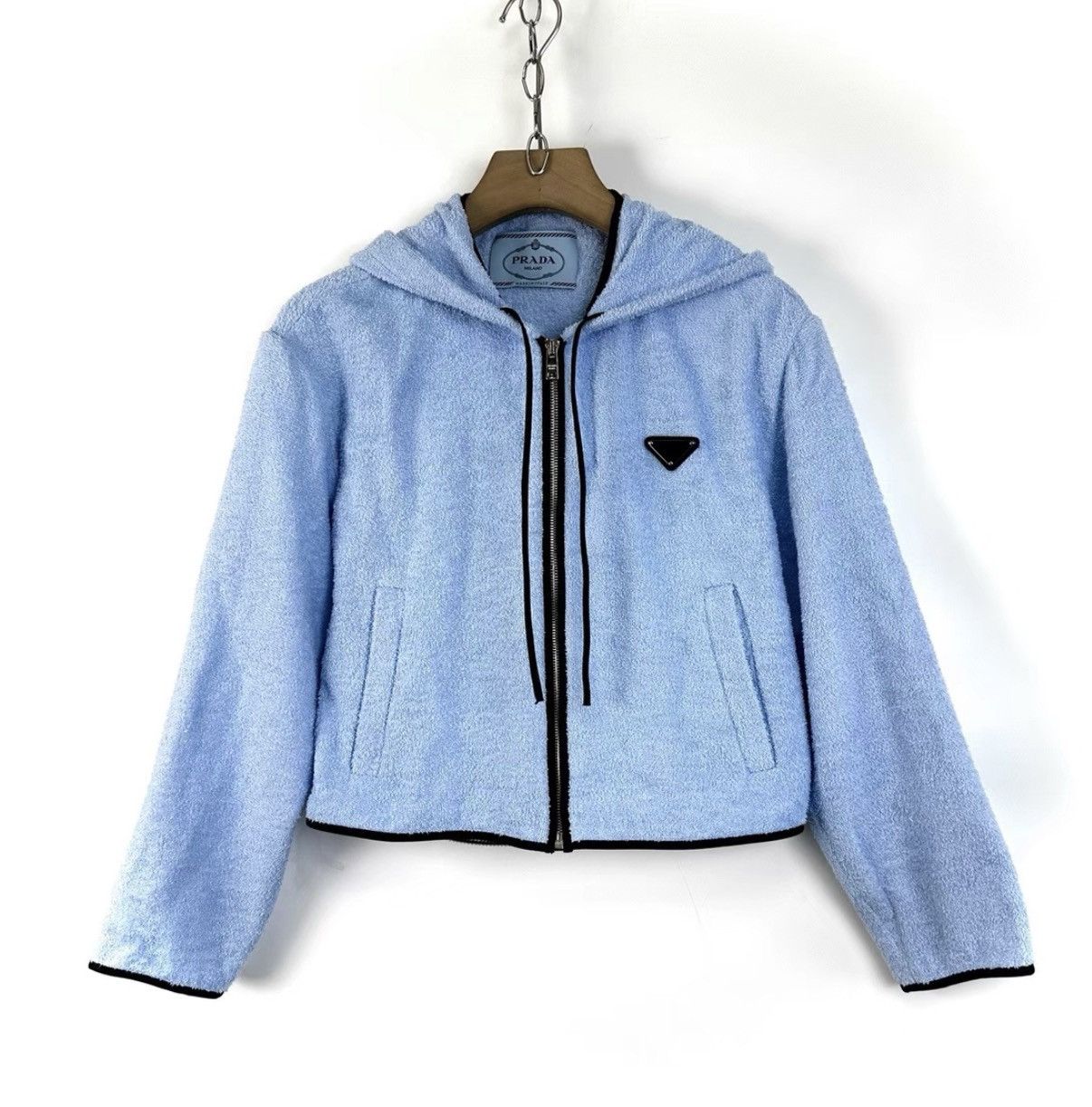 Prada Prada Towel Fabric Hooded Short Jacket with Triangle K12 Size M / US 6-8 / IT 42-44 - 1 Thumbnail