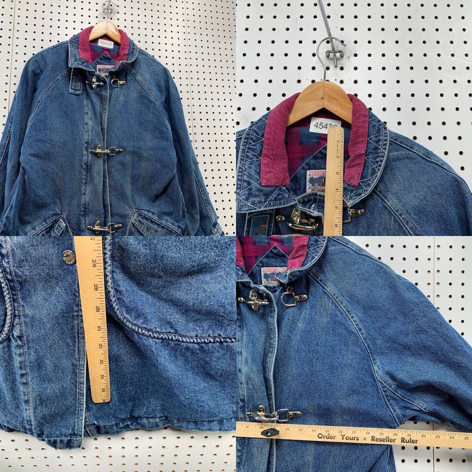 Vintage VINTAGE Current Seen Denim Fireman Hook Denim Coat Womens Small Flannel Lined Shirt Size S / US 4 / IT 40 - 8 Thumbnail