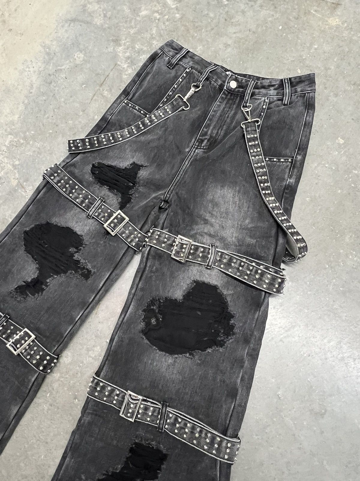Japanese Brand Heavy Metal "Spiked" Bondage Denim Size US 34 / EU 50 - 3 Thumbnail