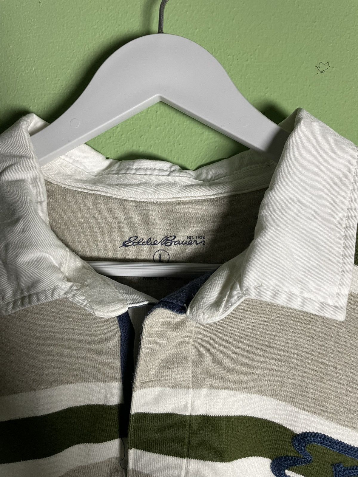 Eddie Bauer × Edition Japan × Vintage Vintage Eddie Bauer Stripe Polo Rugby Shirt Size US XL / EU 56 / 4 - 3 Thumbnail