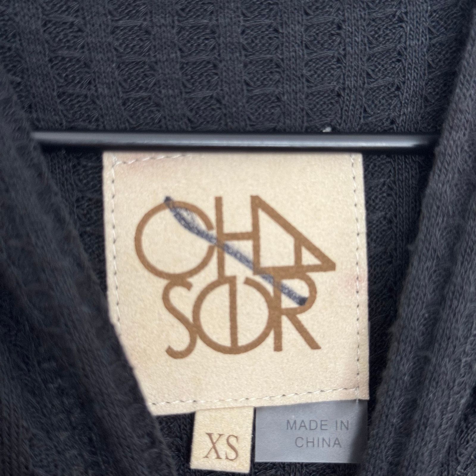Chaser Brand Chaser Black Waffle Knit Thermal Pullover Hooded Top Shirt Size XS / US 0-2 / IT 36-38 - 3 Thumbnail
