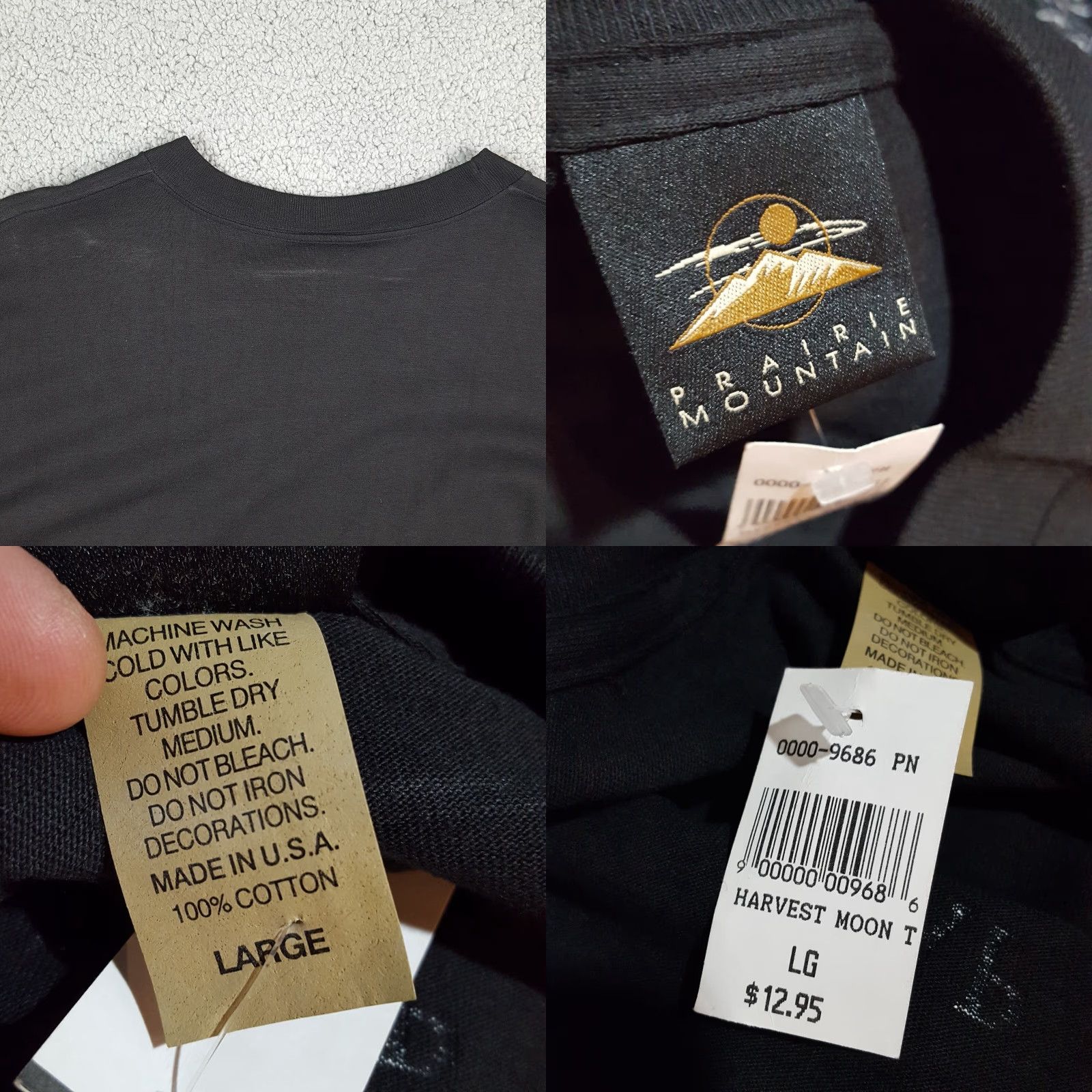 Vintage VINTAGE Kennedy Space Center Astronaut Moon Earth T Shirt Large 90s Retro Glow in the Dark Prairie Mountain Men Black Cotton Embroidered Logo US Size US L / EU 52-54 / 3 - 8 Thumbnail