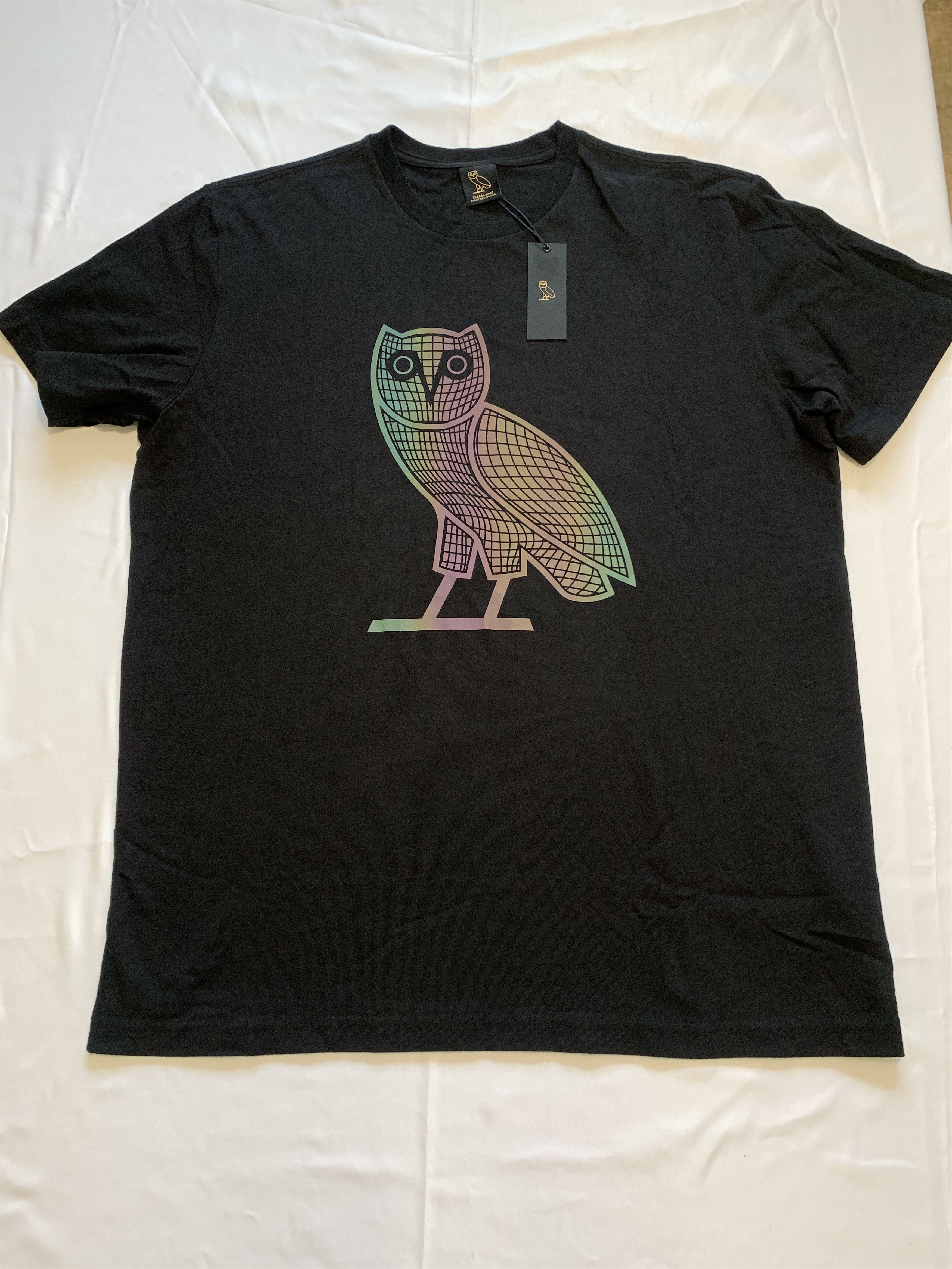 Drake *RARE* OVO Iridescent Grid OG Owl T-shirt Size US XL / EU 56 / 4 - 3 Thumbnail