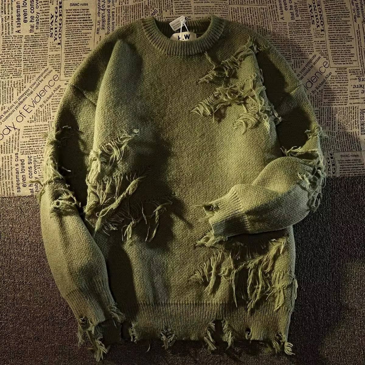 Japanese Brand × Vintage knit fall sweater with a round neckline Size US L / EU 52-54 / 3 - 1 Thumbnail